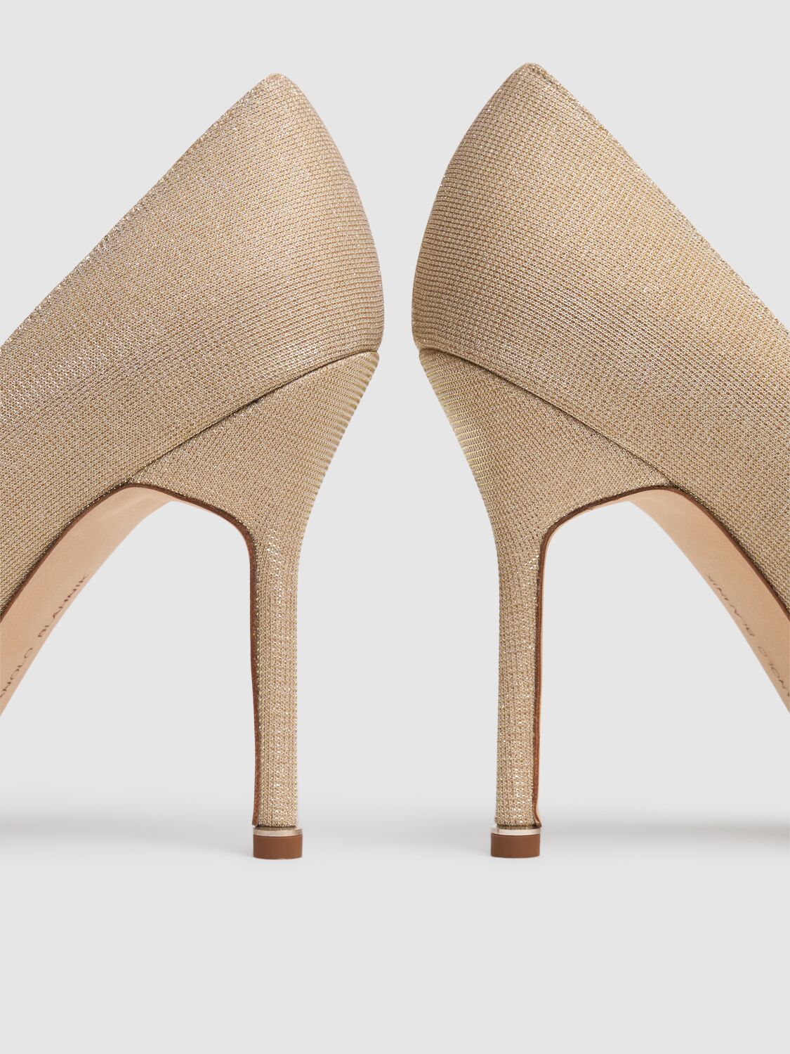 Manolo Blahnik 70mm Hangisi Swarovski Silk Satin Pumps In Gold
