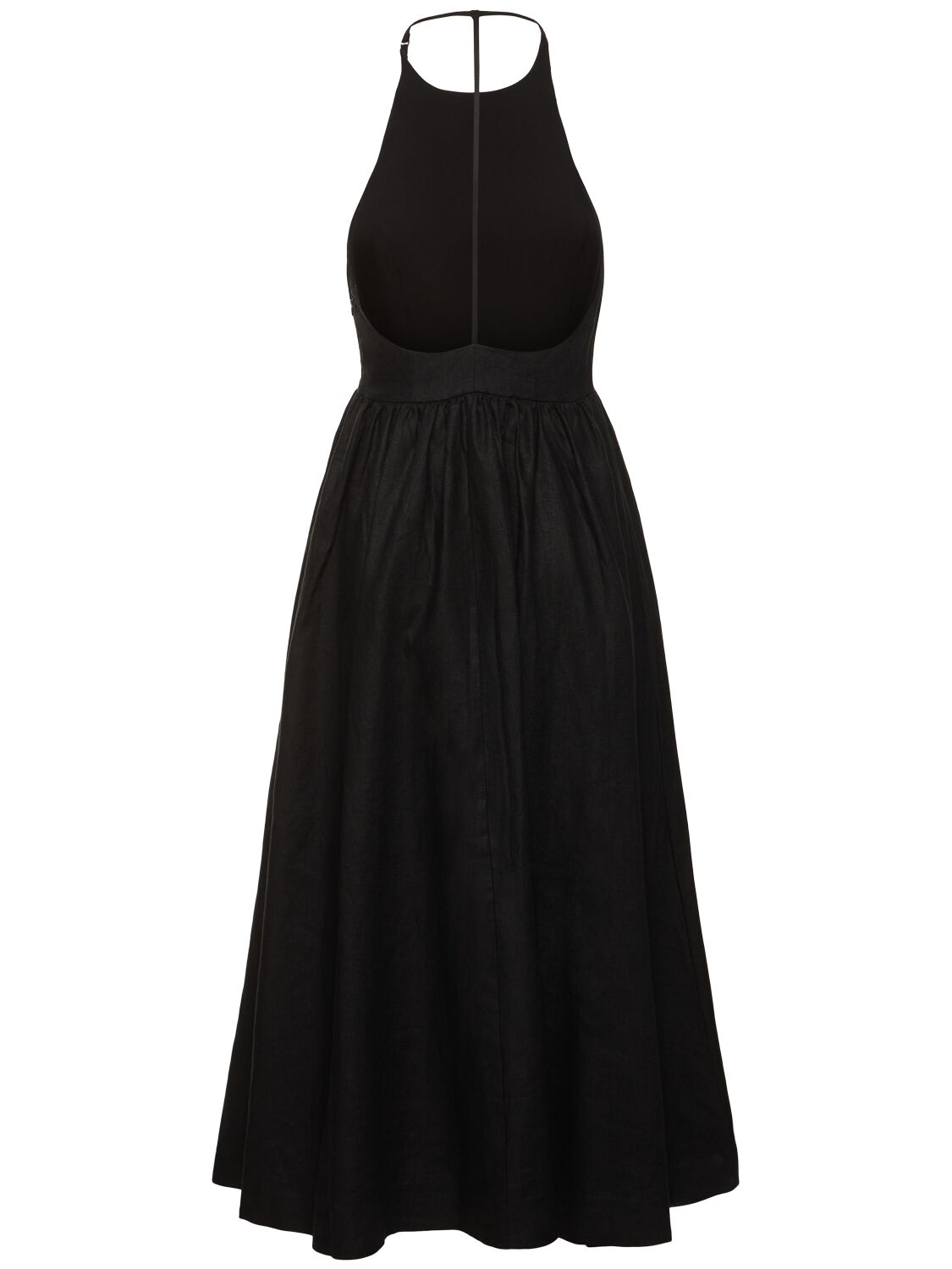 Shop Reformation Percy Linen Midi Dress In Black