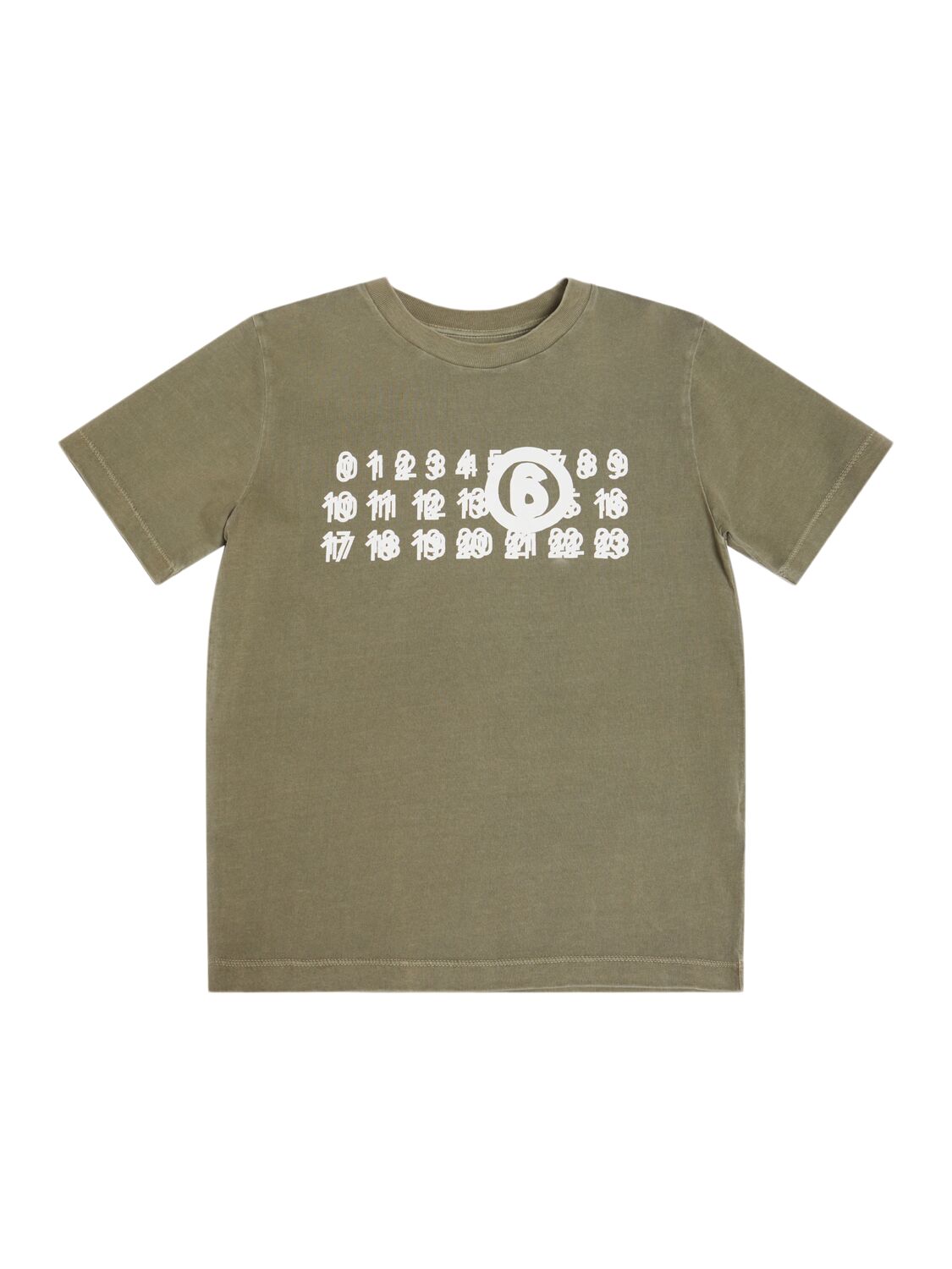 Mm6 Maison Margiela Printed Cotton Jersey T-shirt In Green