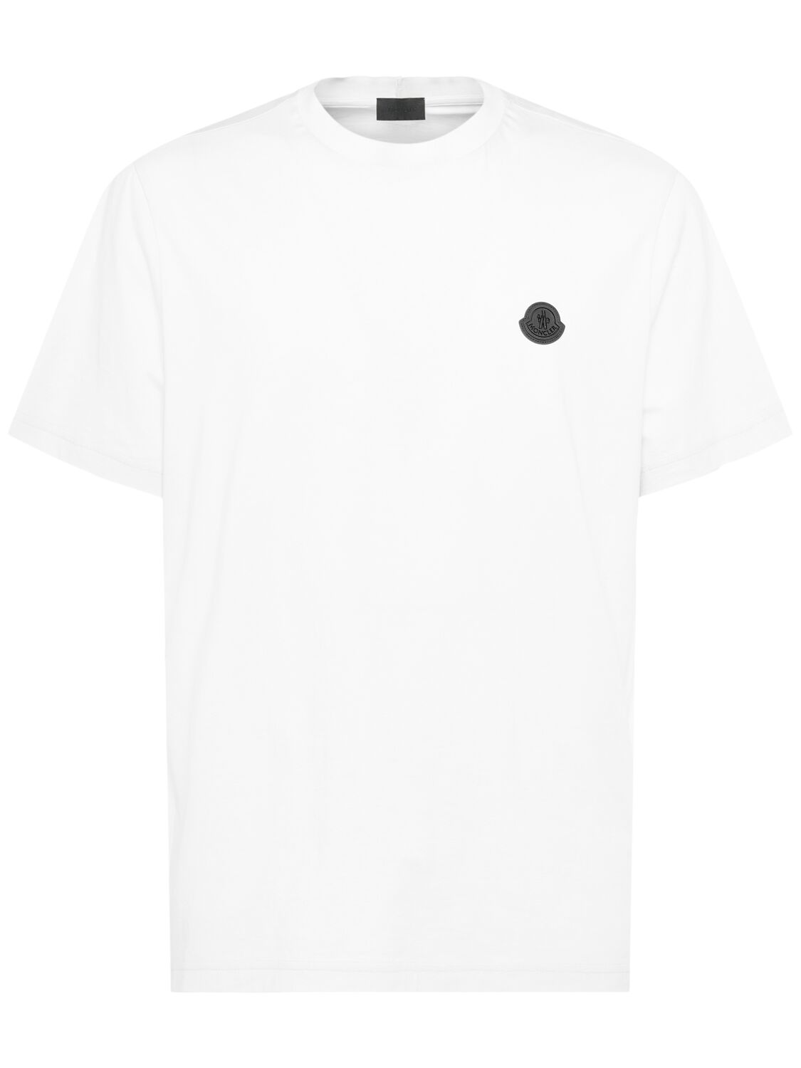 Moncler Logo Patch Lightweight Cotton T-shirt In White