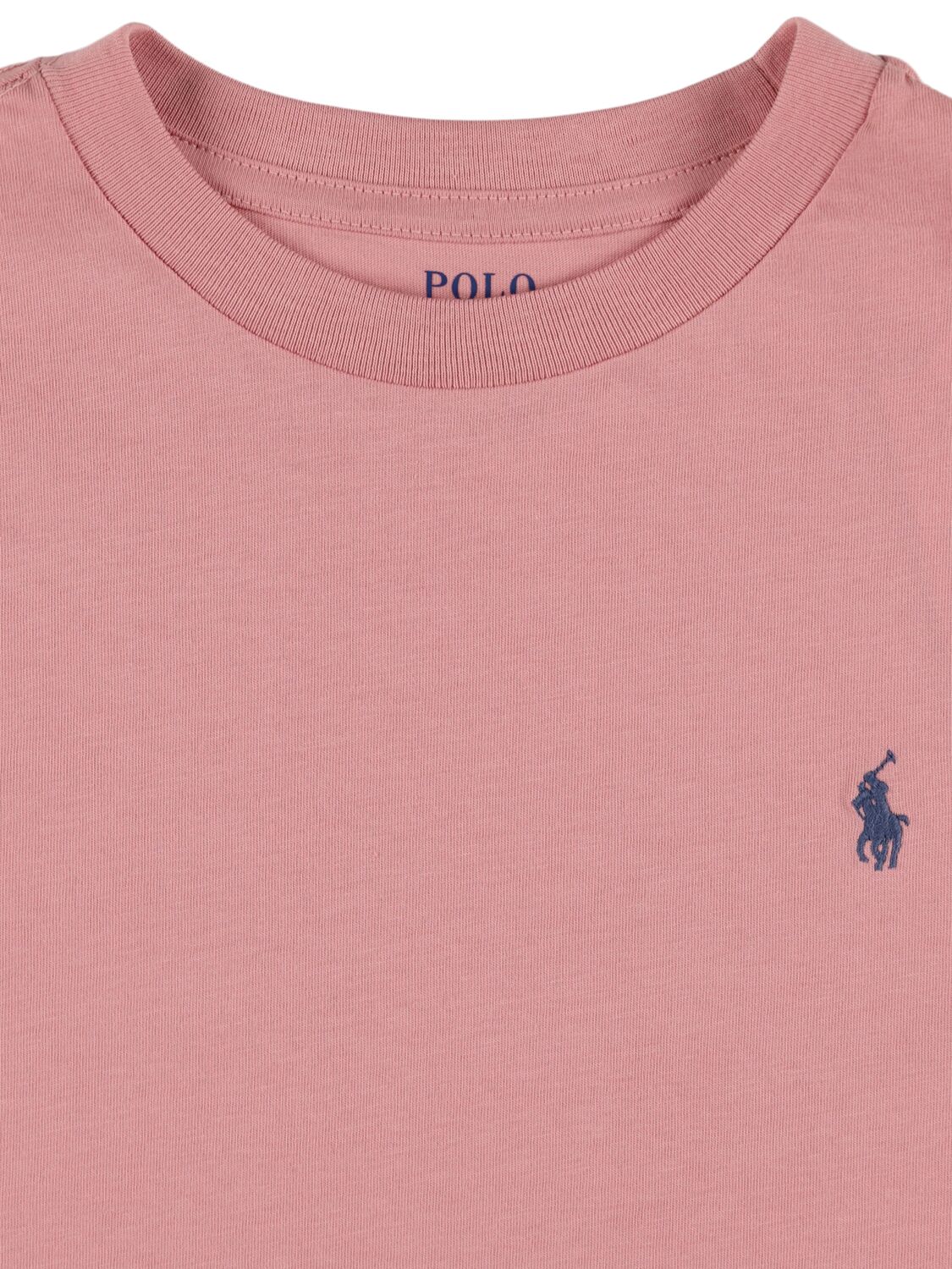 Shop Polo Ralph Lauren Logo Embroidery Cotton Jersey T-shirt In Rosa