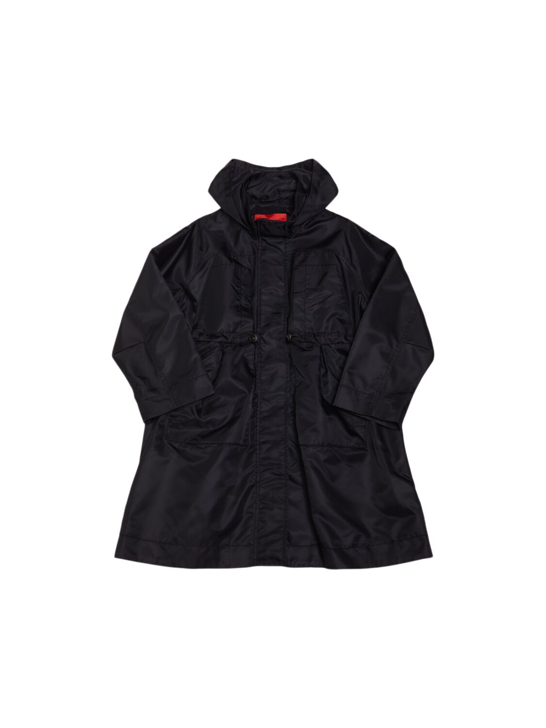 Max & Co Kids' Hooded Nylon Raincoat In Black