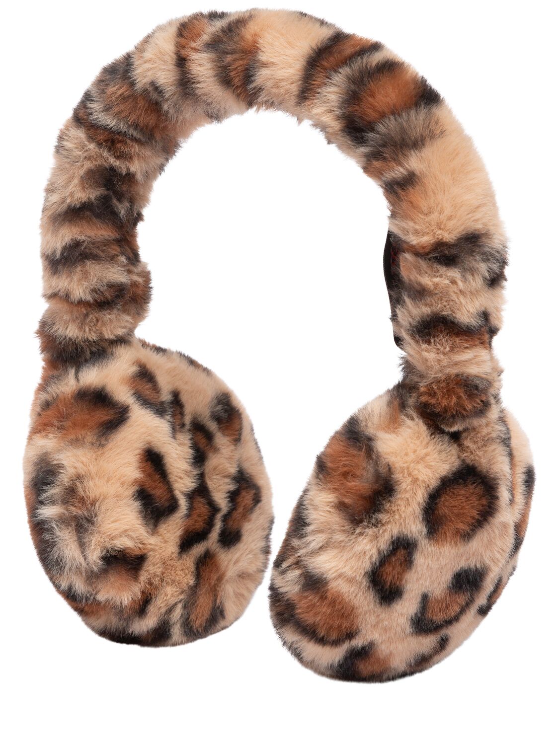 Max & Co Printed Poly Faux Fur Earmuffs In Neutral