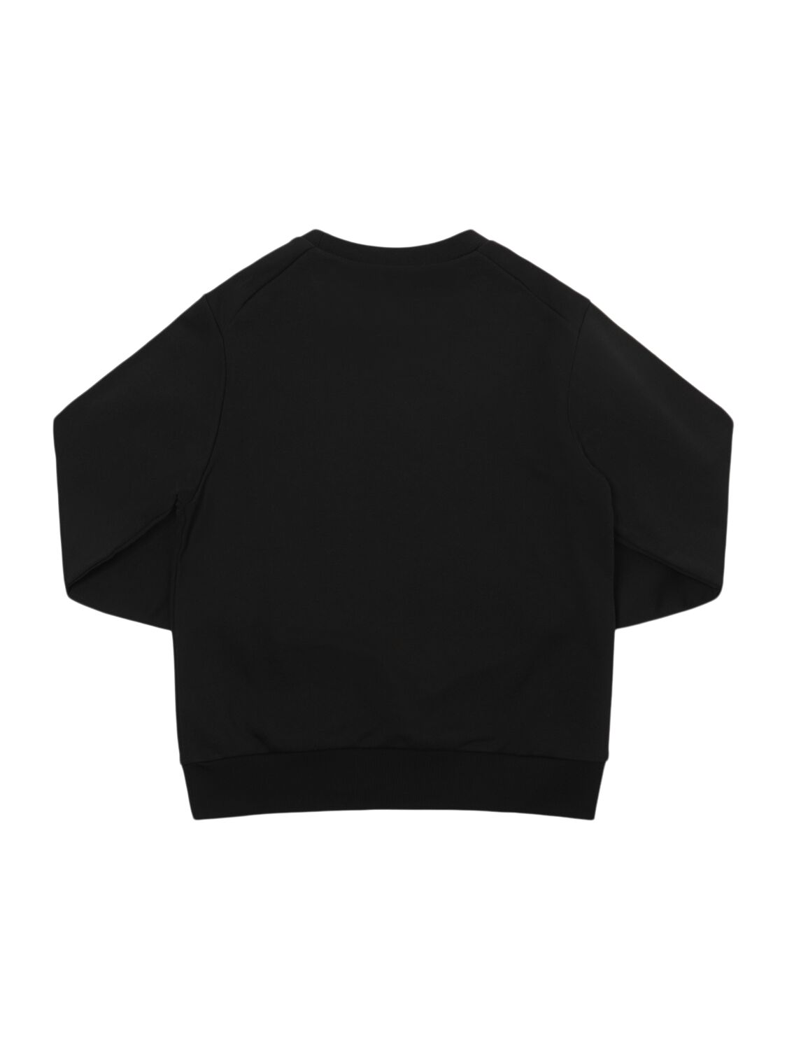 Shop Marni Junior Printed Cotton Crewneck Sweatshirt In Black