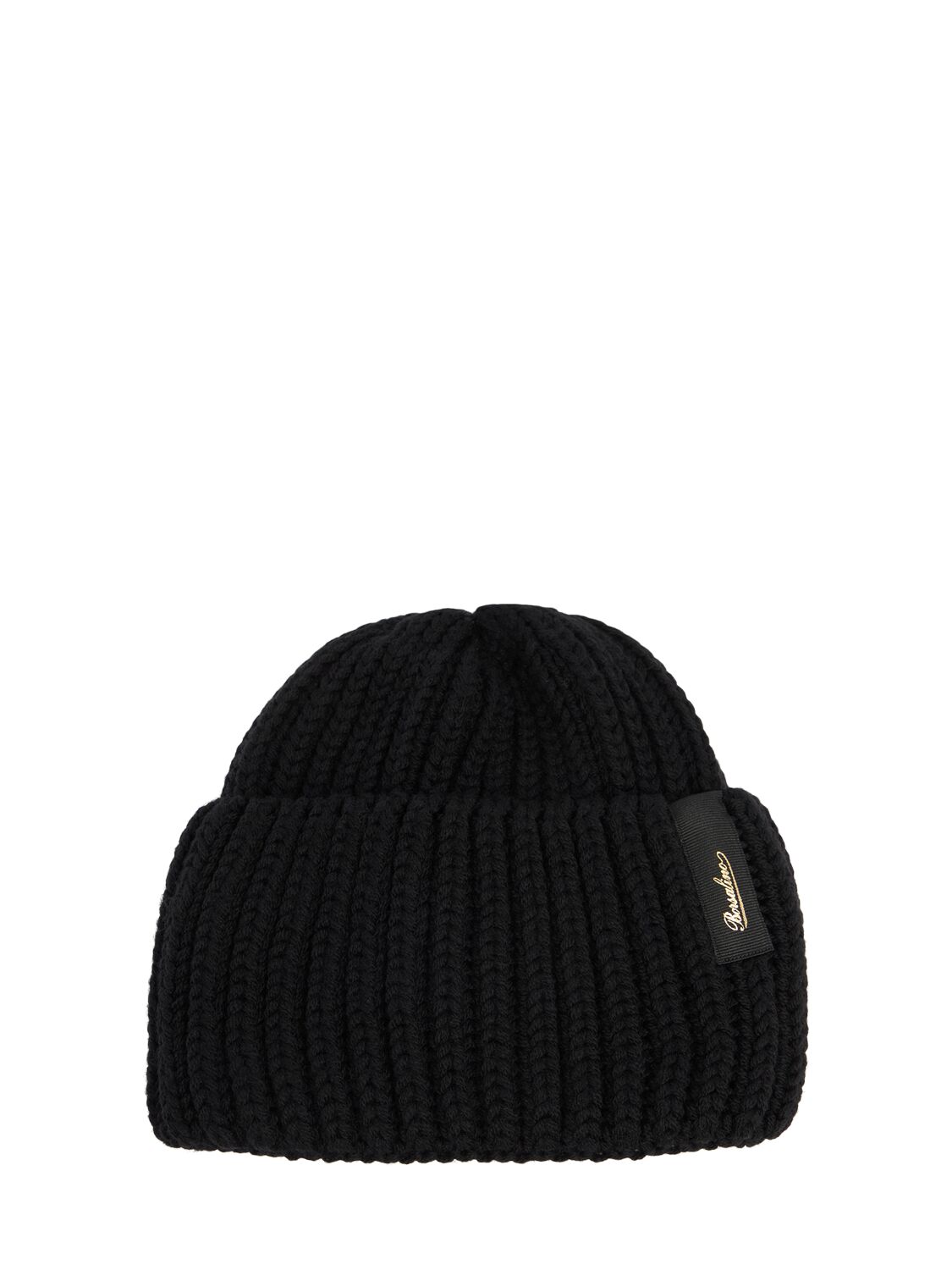 Borsalino Bell Wool Knit Beanie In Black
