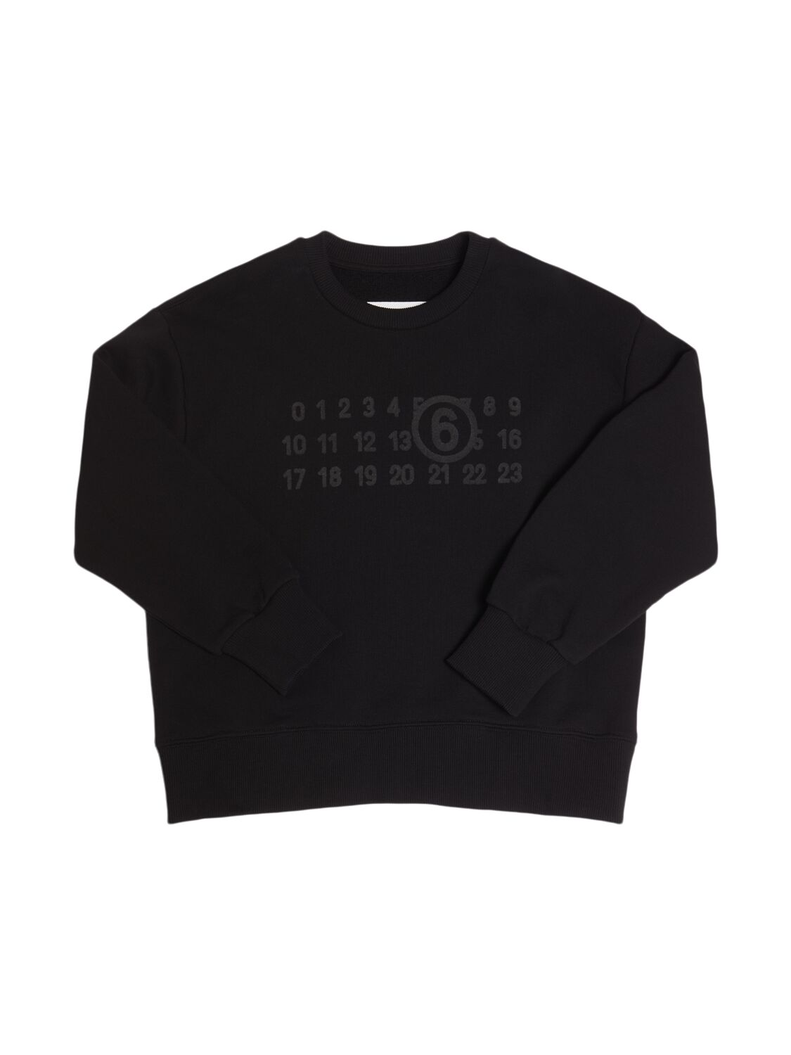 Mm6 Maison Margiela Printed Cotton Jersey Sweatshirt In Black