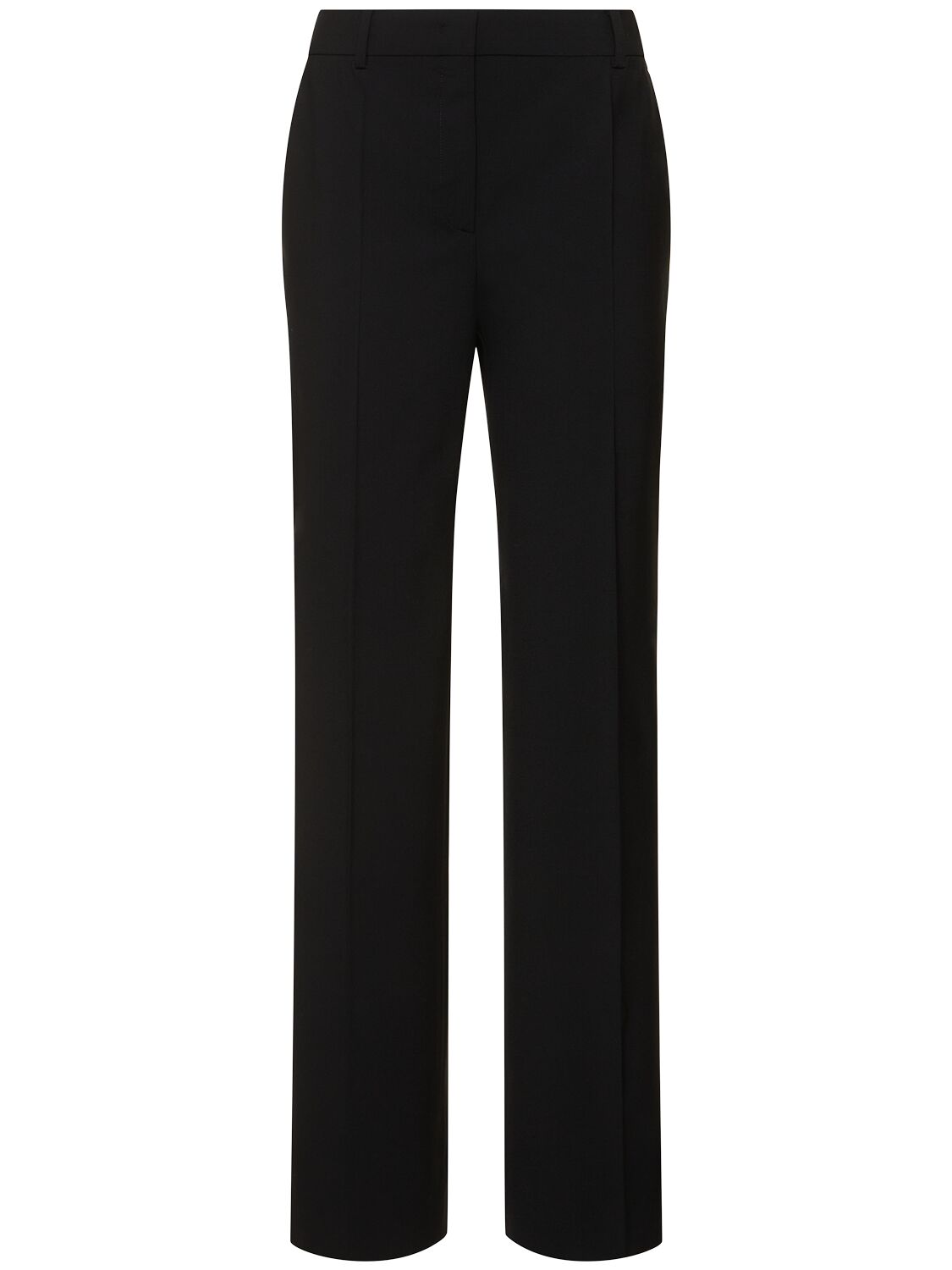 Alberta Ferretti Crepe Straight-leg Pants In 黑色