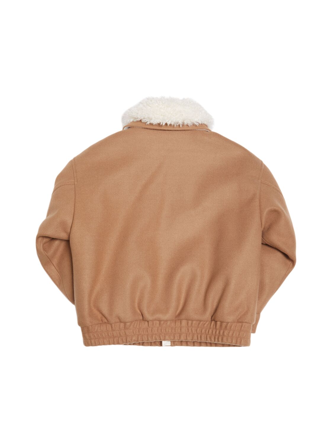 Shop N°21 Poly & Faux Fur Bomber Jacket In Brown