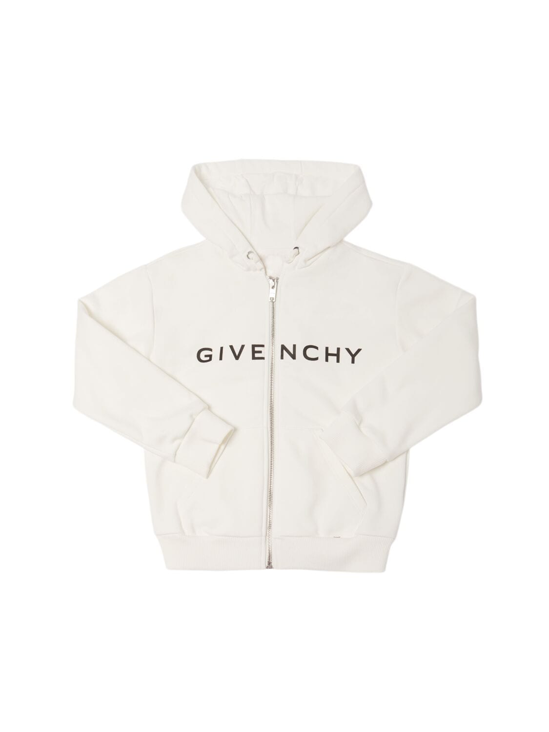 Cotton Blend Full-zip Hooded Sweatshirt