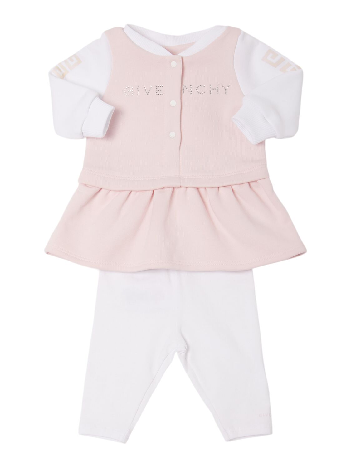 Givenchy Babies' Cotton Blend Dress & Leggings In Multi