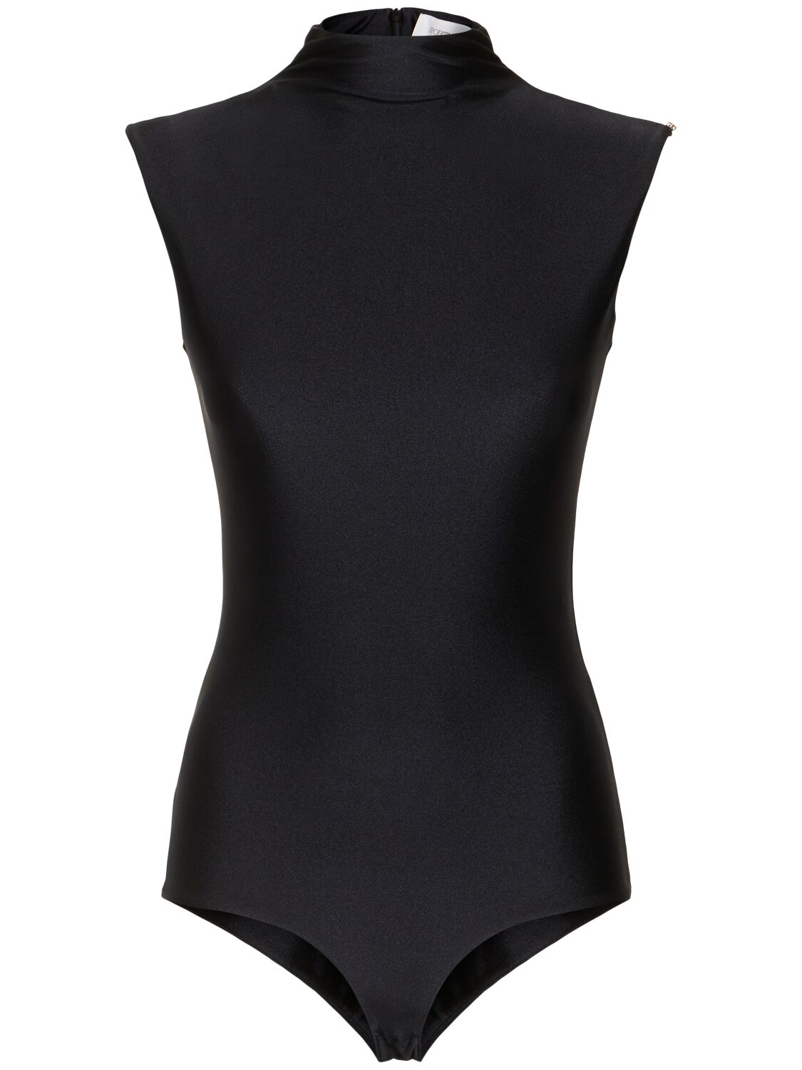 Sportmax Cristin Stretch Tech Cap Sleeve Bodysuit In Black