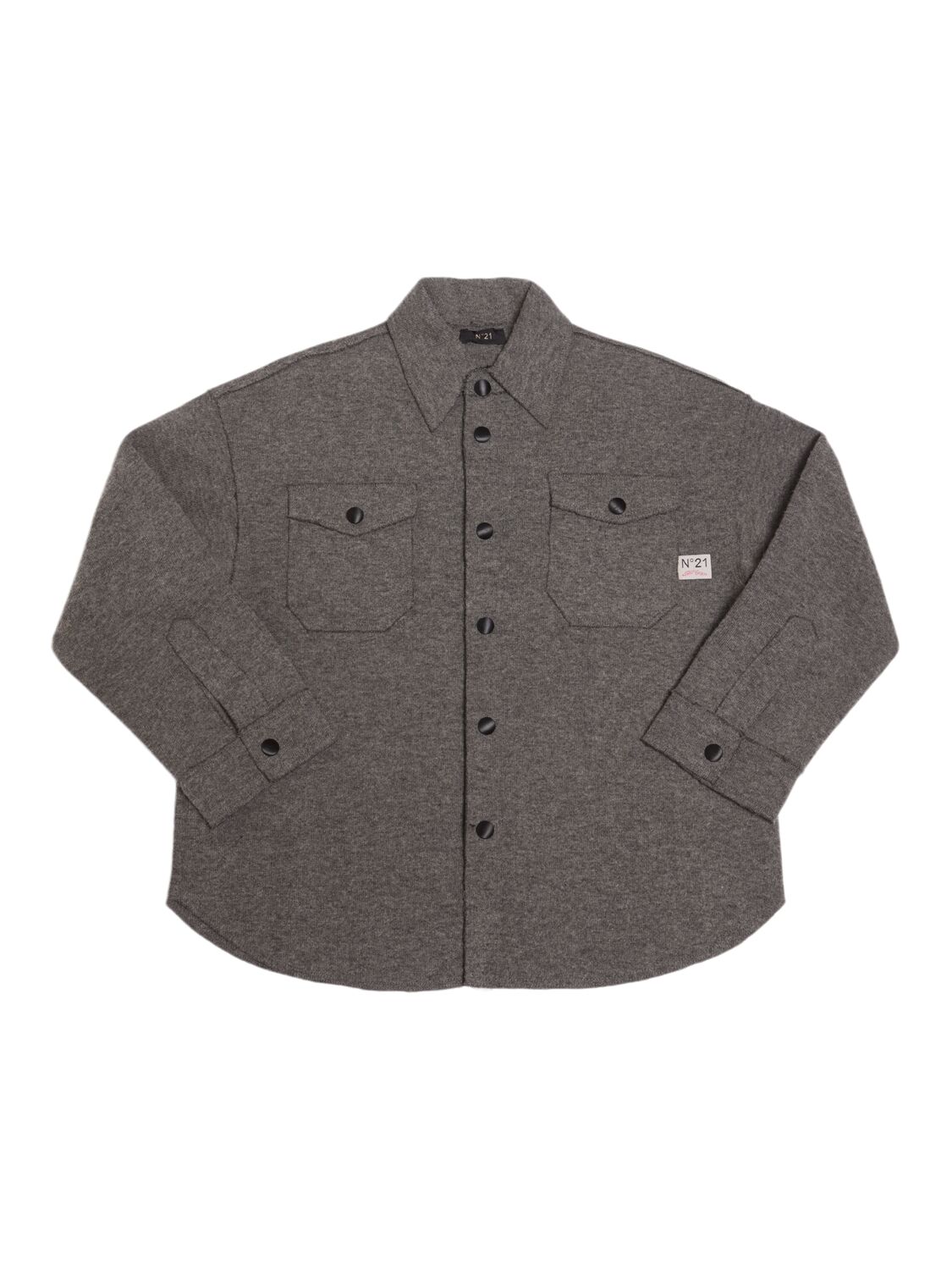 N°21 Wool Blend Overshirt In Gray