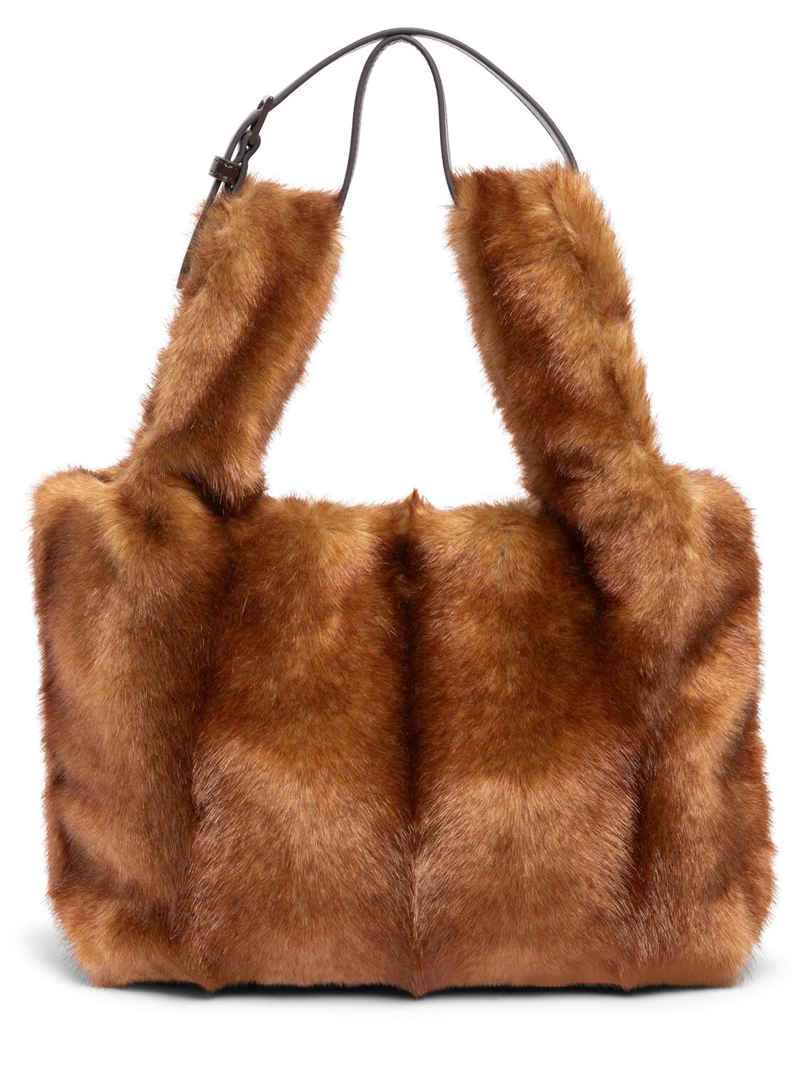 N°21 Poly Faux Fur Bucket  Bag In Brown