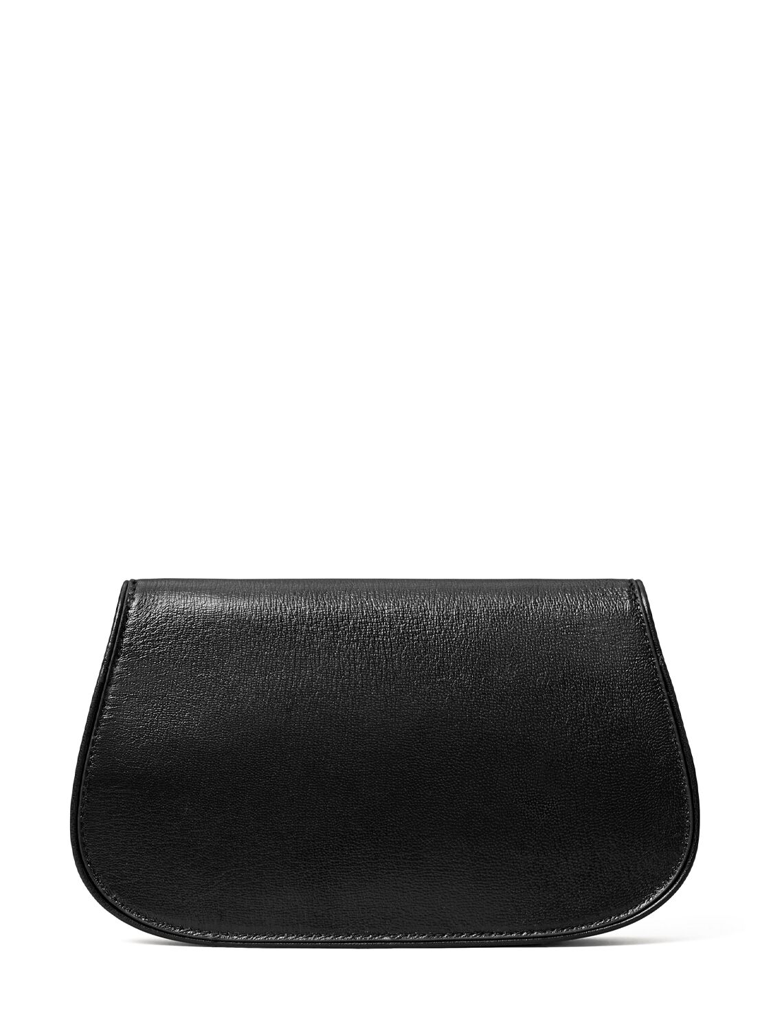 Shop Tory Burch Reva Leather Clutch In Black