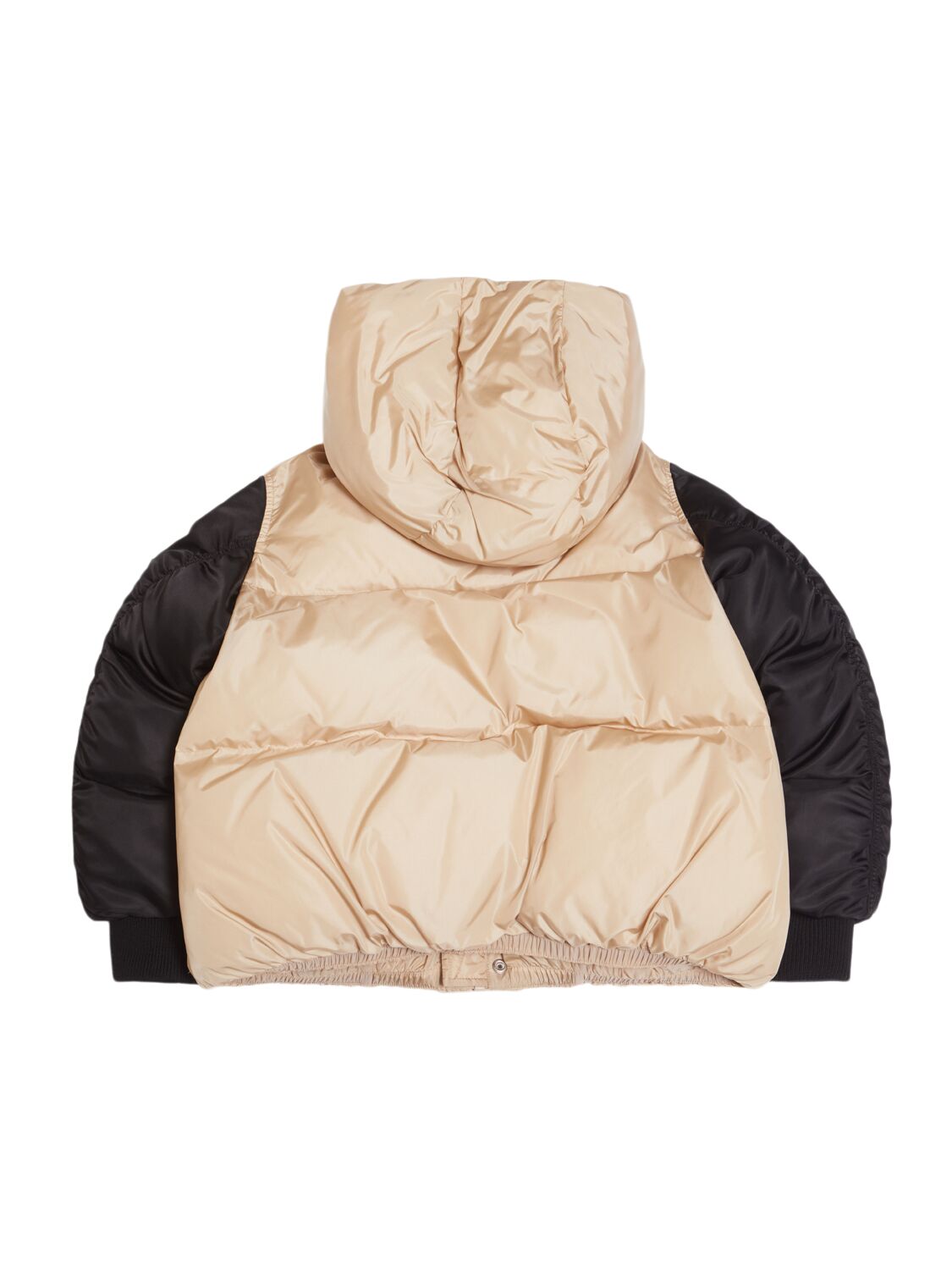 Mm6 Maison Margiela Colorblock Nylon Puffer Jacket In White/black