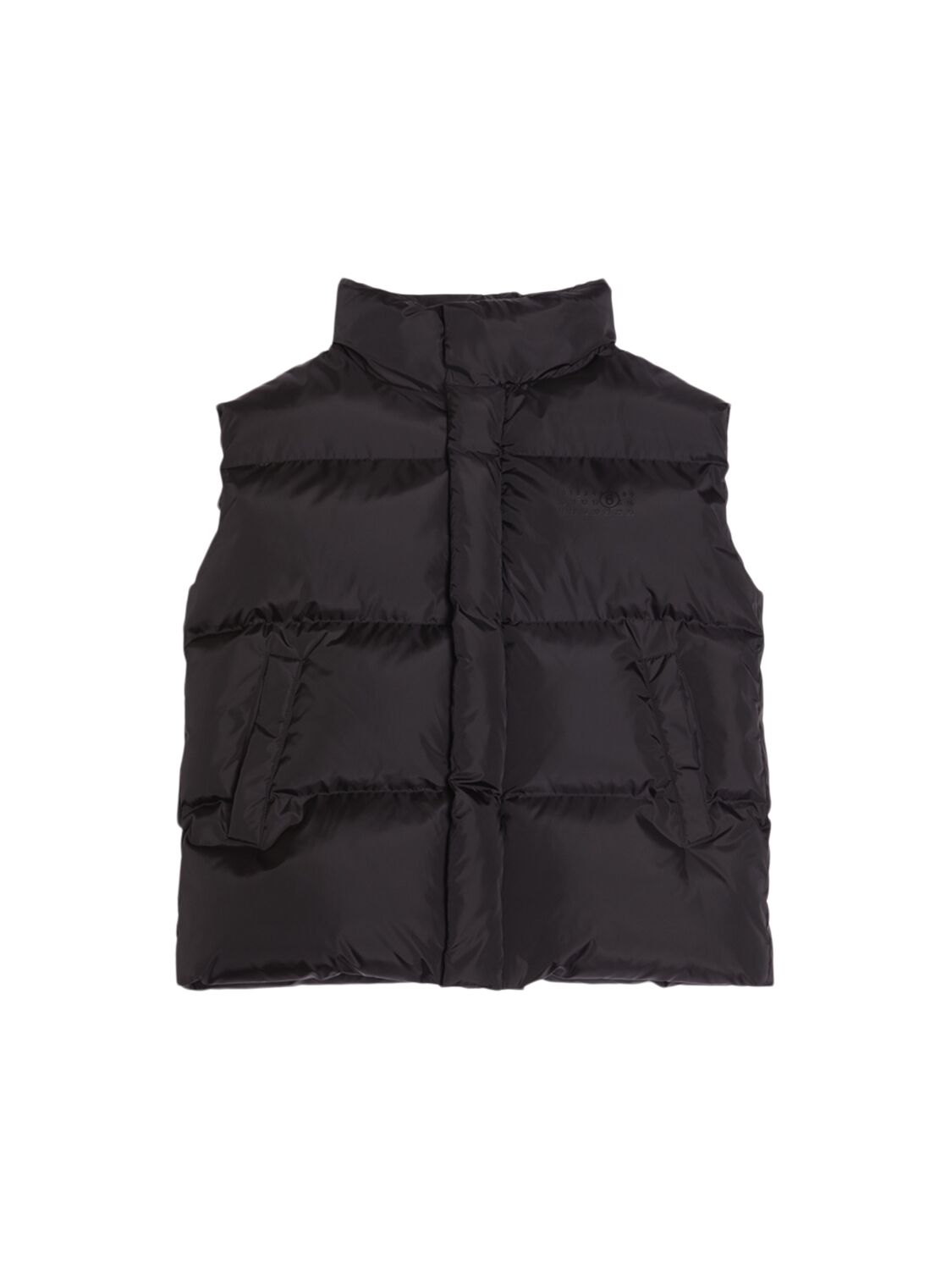 Mm6 Maison Margiela Nylon Puffer Vest In Black