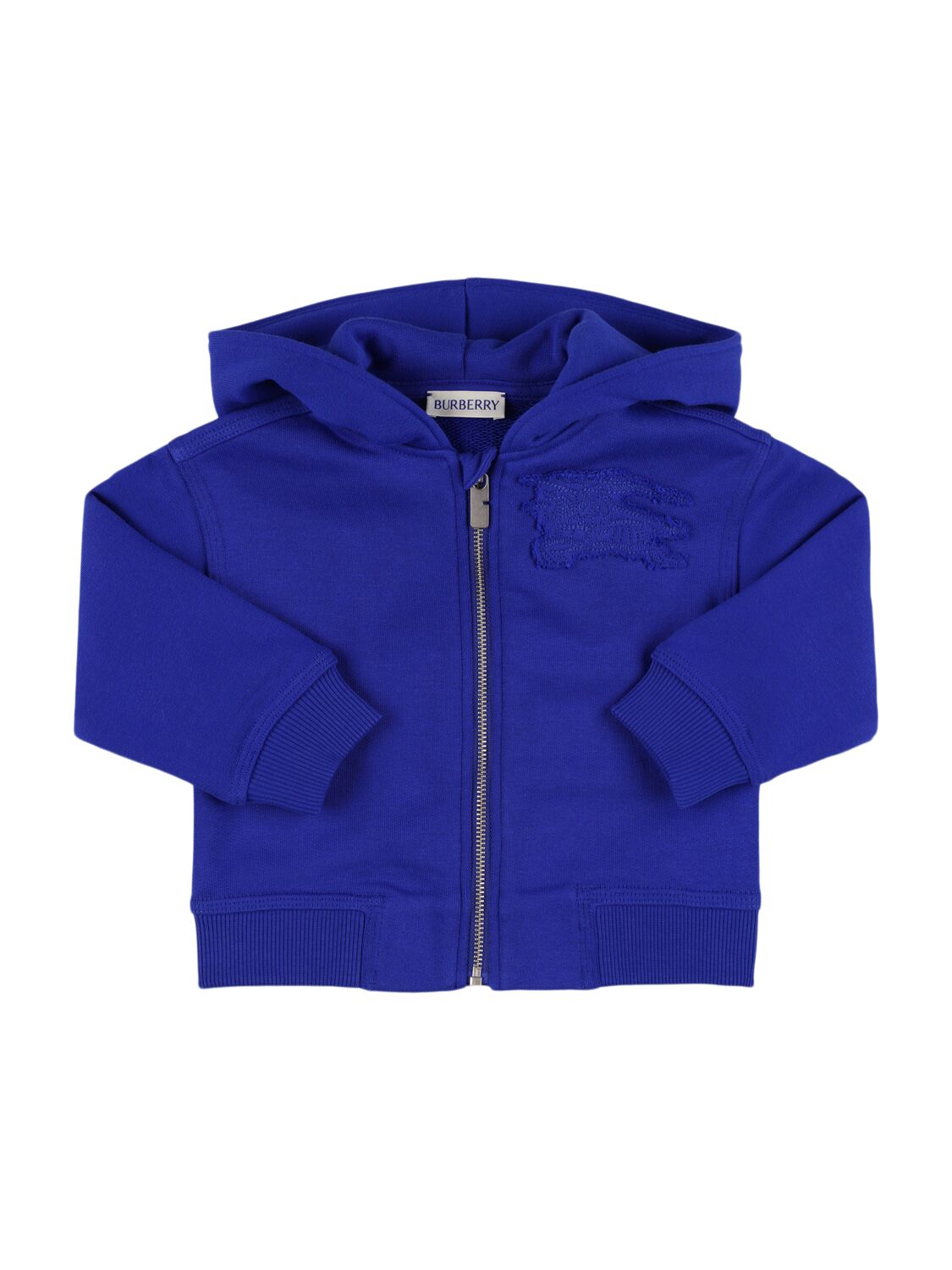 Burberry Hoodie Aus Baumwolljersey Mit Zipper In Blue