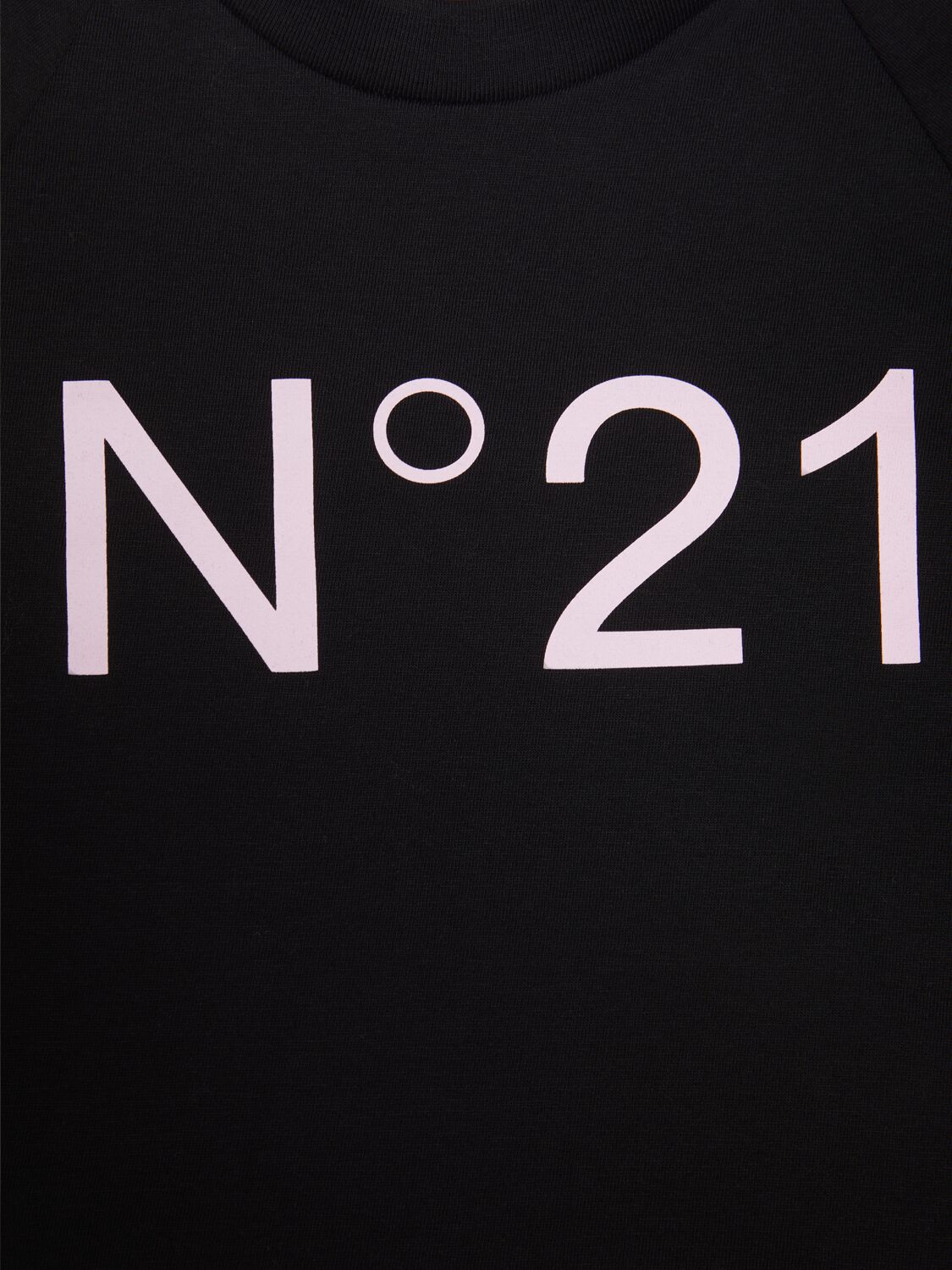 Shop N°21 Printed Cotton Jersey T-shirt In Black