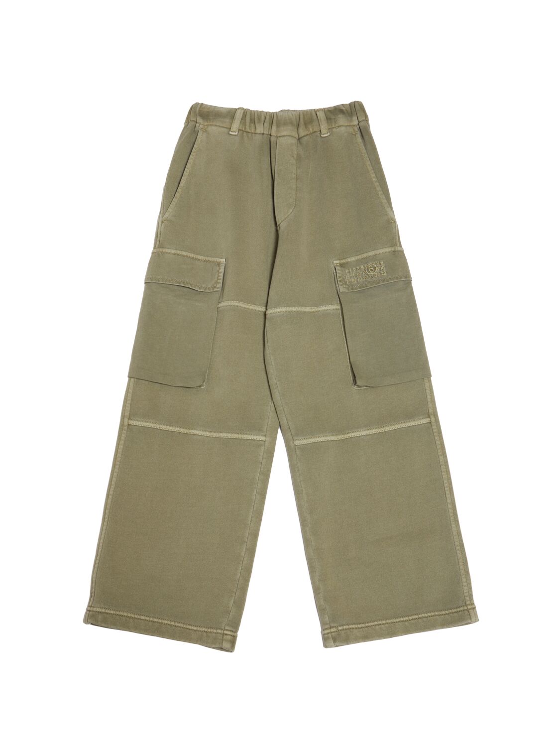 Mm6 Maison Margiela Cotton Gabardine Cargo Sweatpants In Green