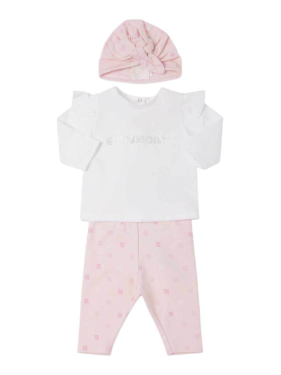 Givenchy Cotton Jersey T-shirt, Pants & Hat In Pink