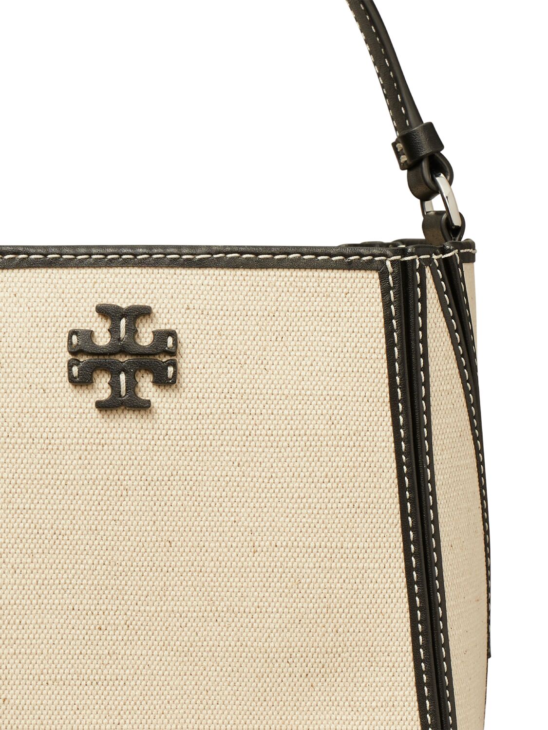 TORY BURCH SMALL MCGRAW CANVAS BUCKET BAG