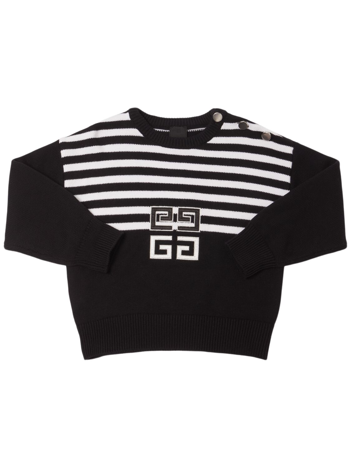 Givenchy Cotton Blend Knit Sweater In Black
