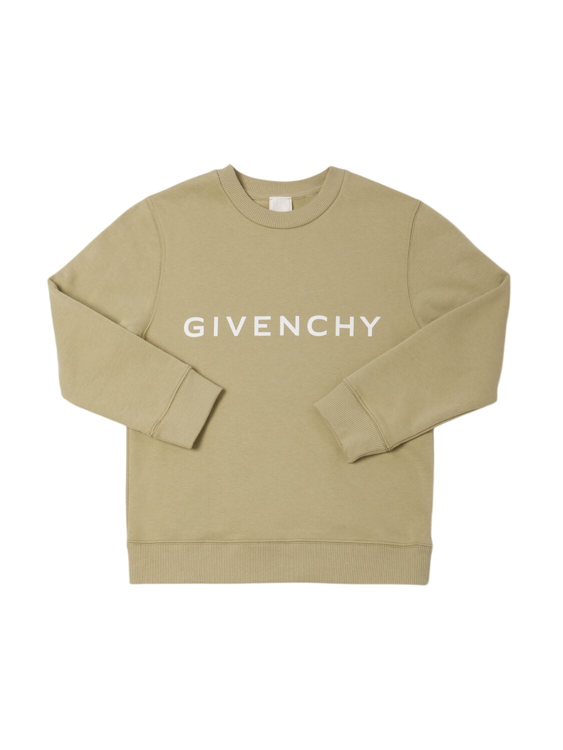 Givenchy Cotton Blend Crewneck Sweatshirt In Light Green