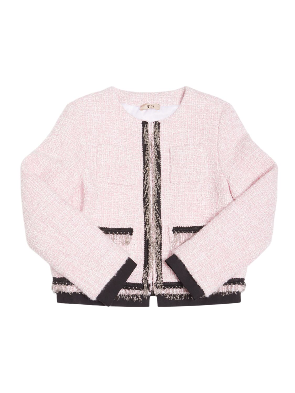 N°21 Wool Blend Bouclé Jacket In Pink