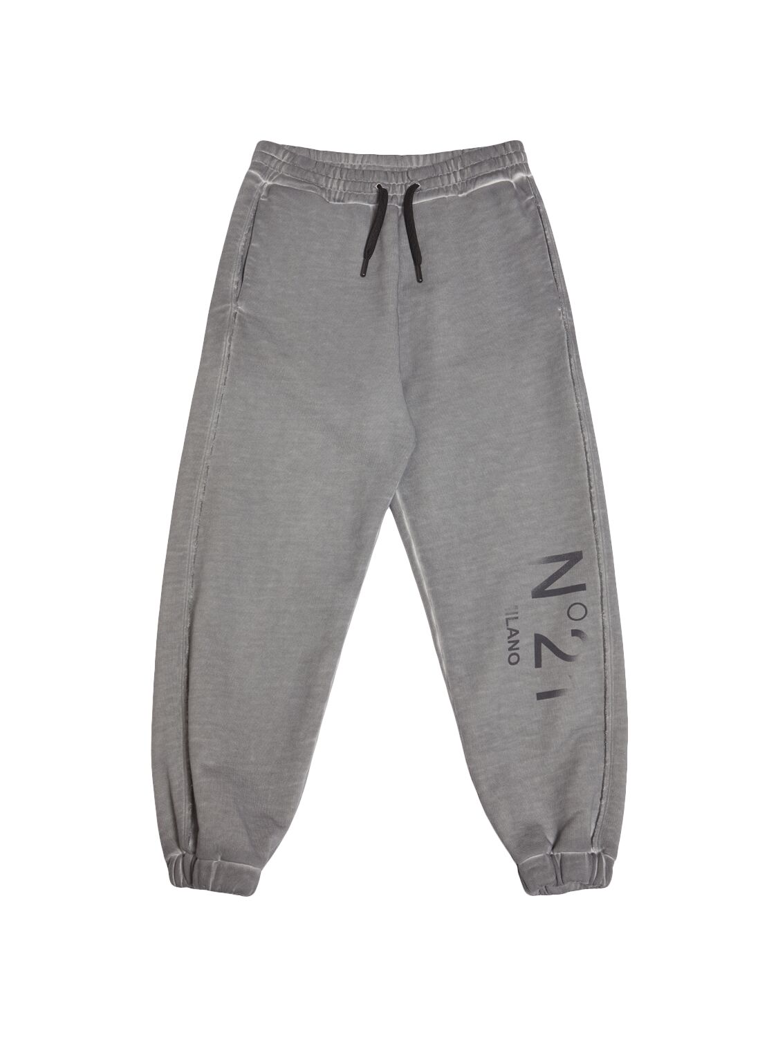 N°21 Printed Cotton Sweatpants In Gray