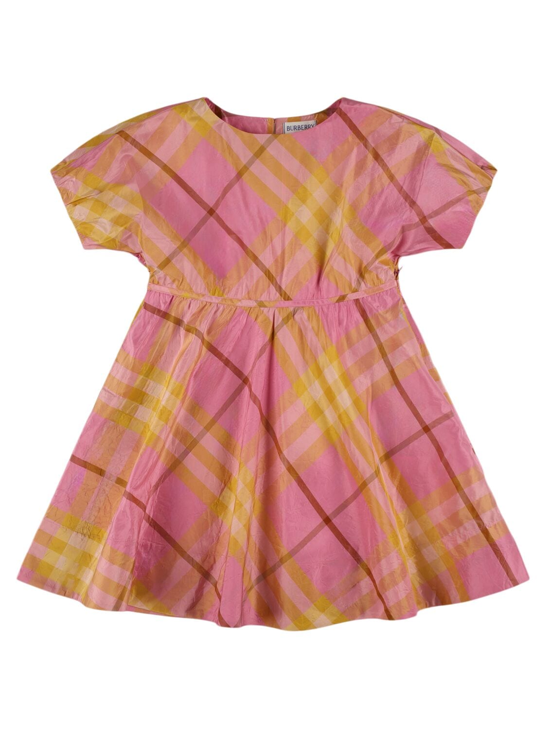 Check Print Silk Dress