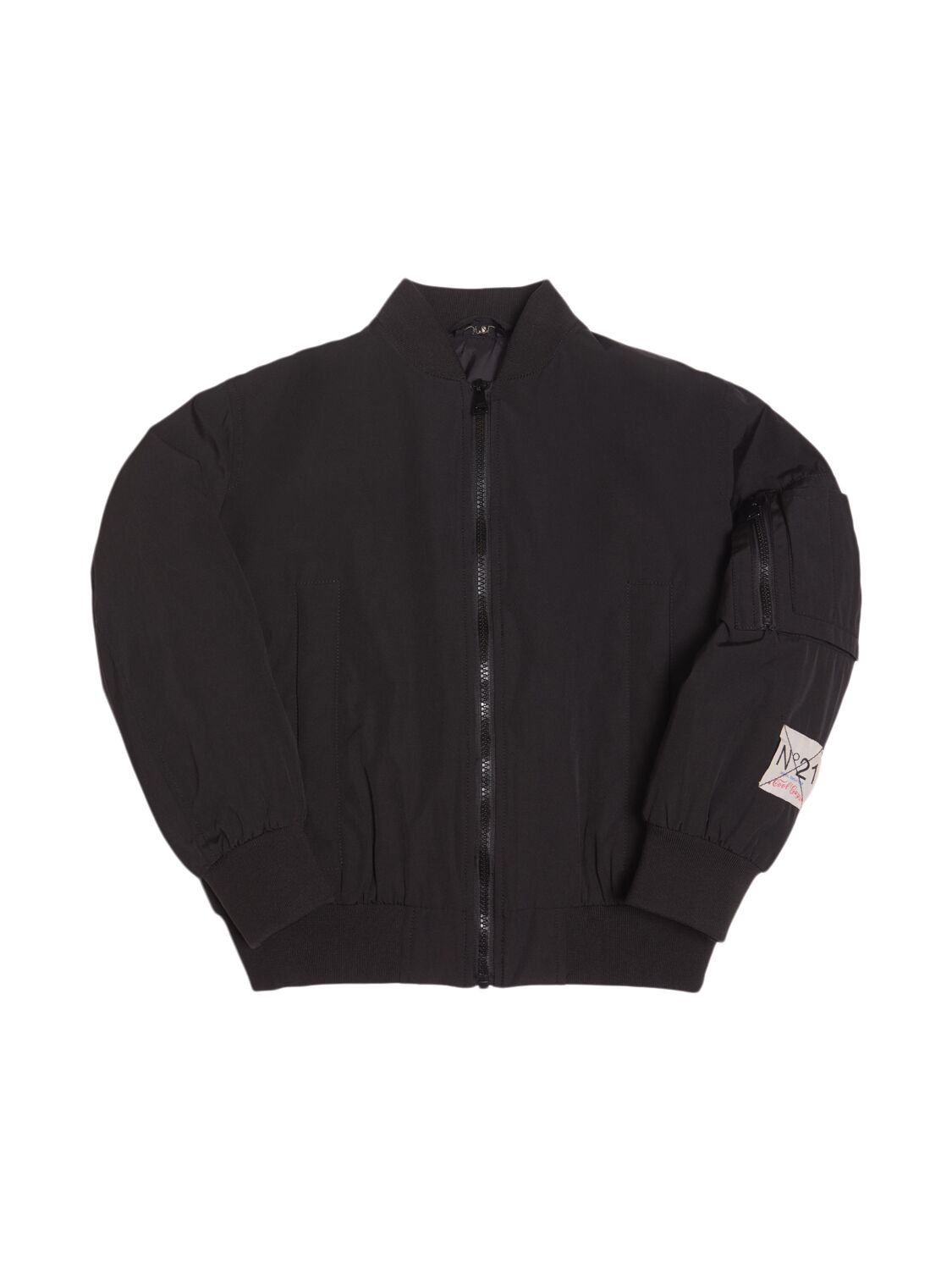 N°21 Cotton & Poly  Bomber Jacket In Black