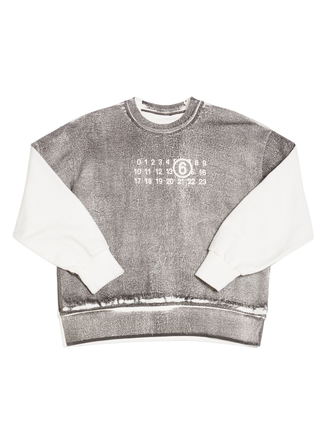 Mm6 Maison Margiela Garment-dyed Cotton Jersey Sweatshirt In Grey