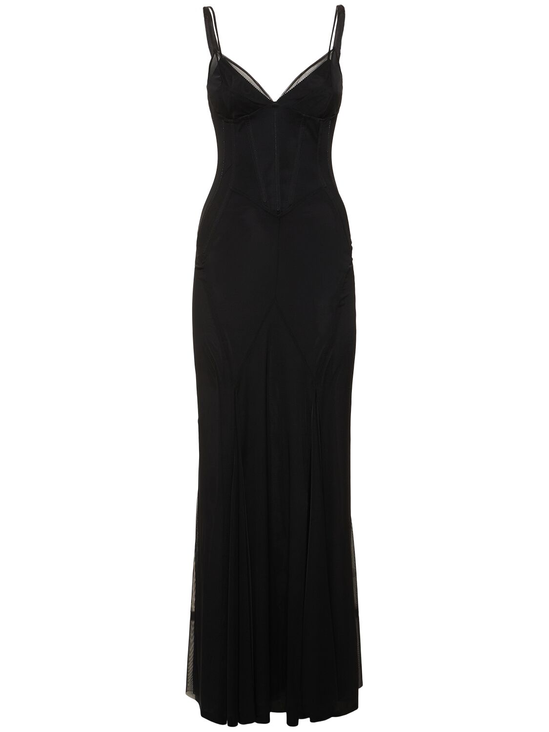 Robe Longue En Tulle Stretch - DOLCE & GABBANA - Modalova