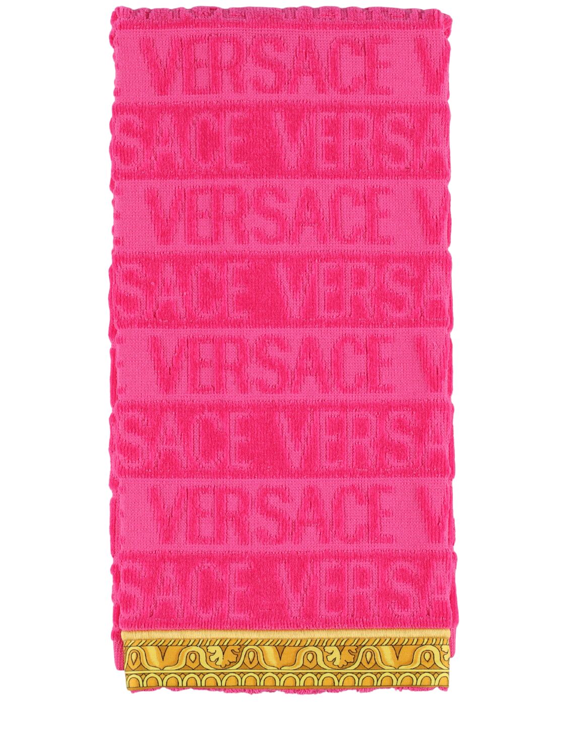 Shop Versace Set Of 5 Barocco Towels In Fuchsia/pink