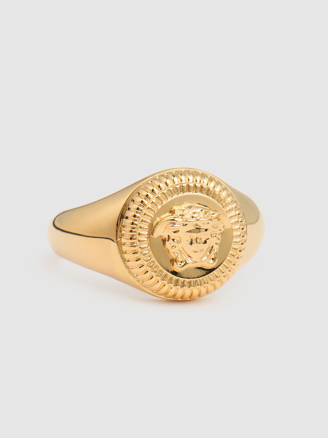 Shop Versace Medusa Logo Ring In Gold