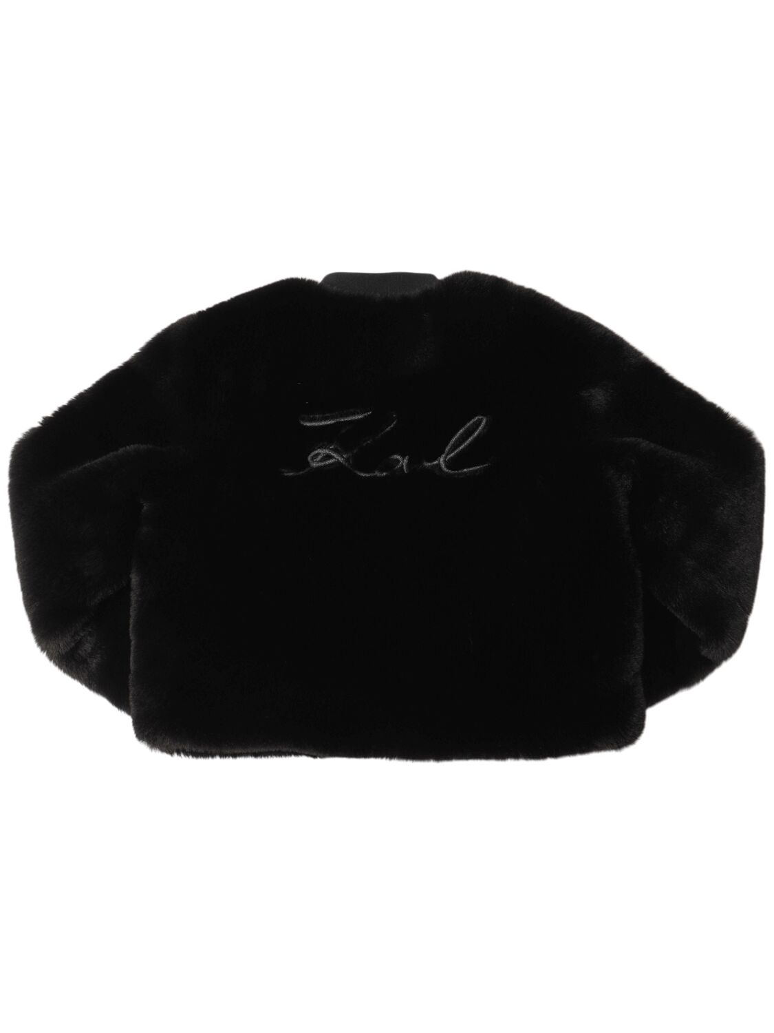 Karl Lagerfeld Faux Fur Bomber Jacket In Black