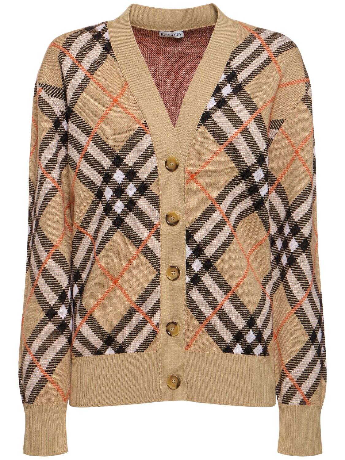 Check Buttoned Cardigan-BURBERRY 1