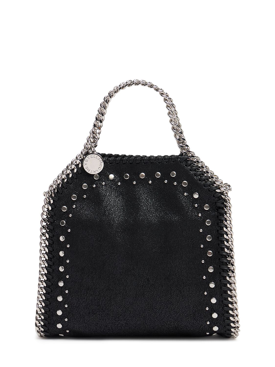 Stella Mccartney Tiny Falabella Studded Bag In Black