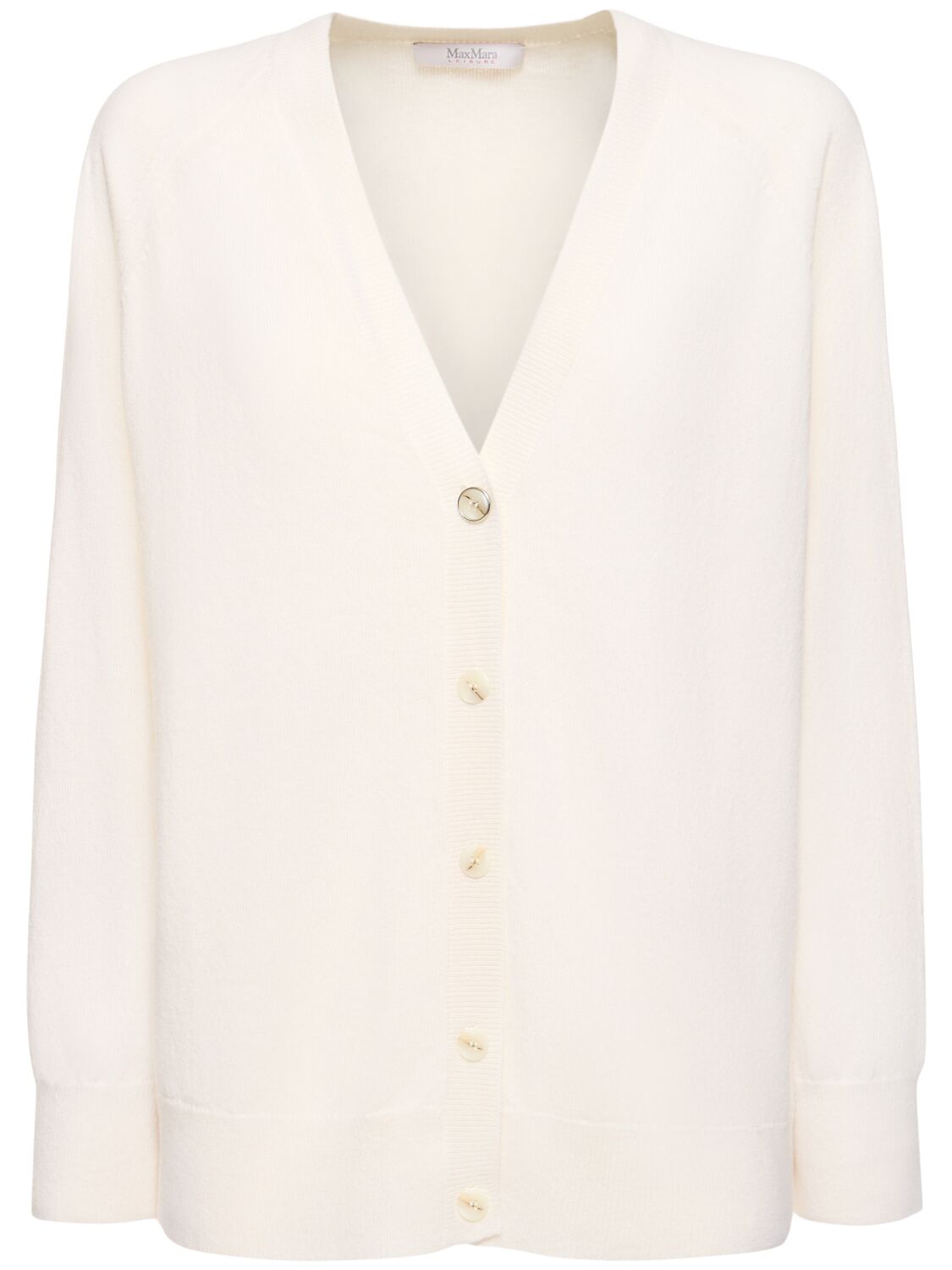 Max Mara Ampezzo Wool & Cashmere Knit Cardigan In White