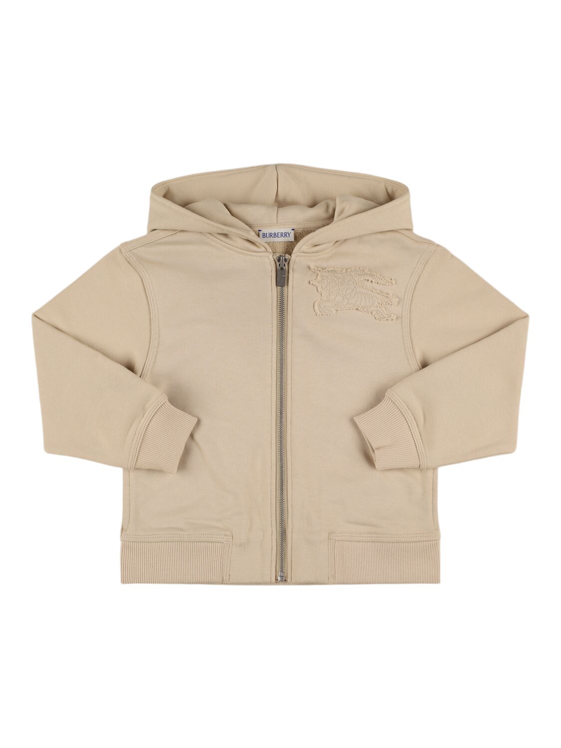 Burberry Kids' Hoodie Aus Baumwolle Mit Reissverschluss In Neutral