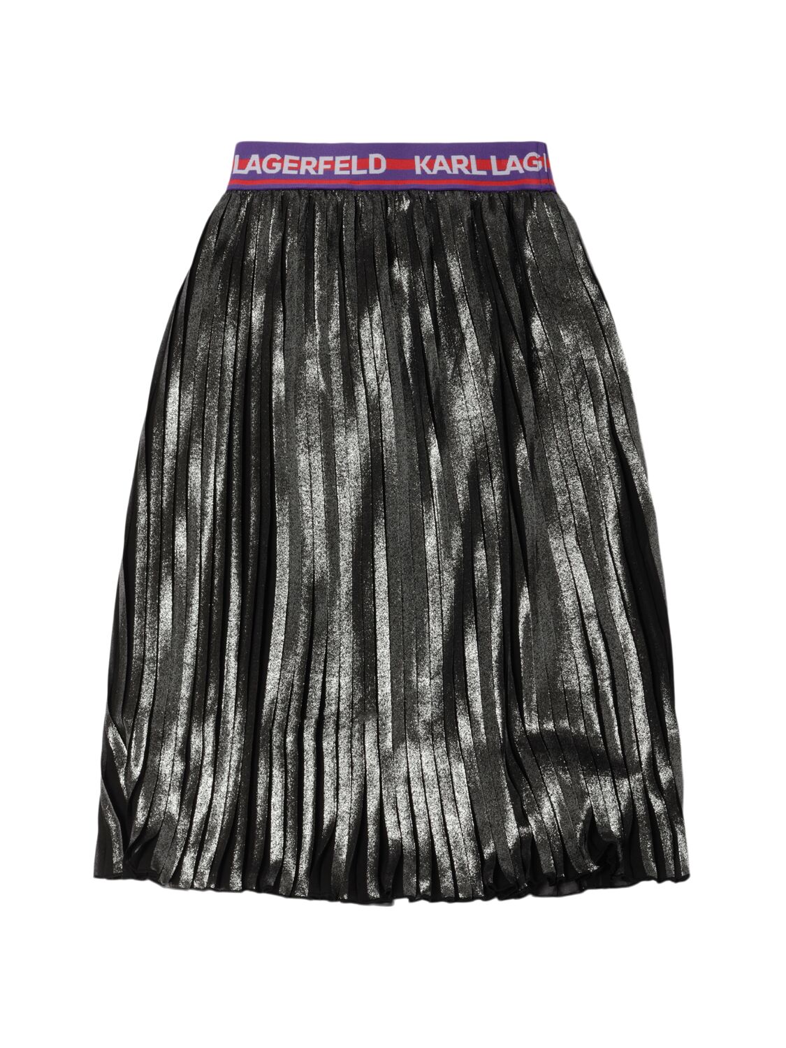 Shop Karl Lagerfeld Poly Ruffled Skirt In Silver