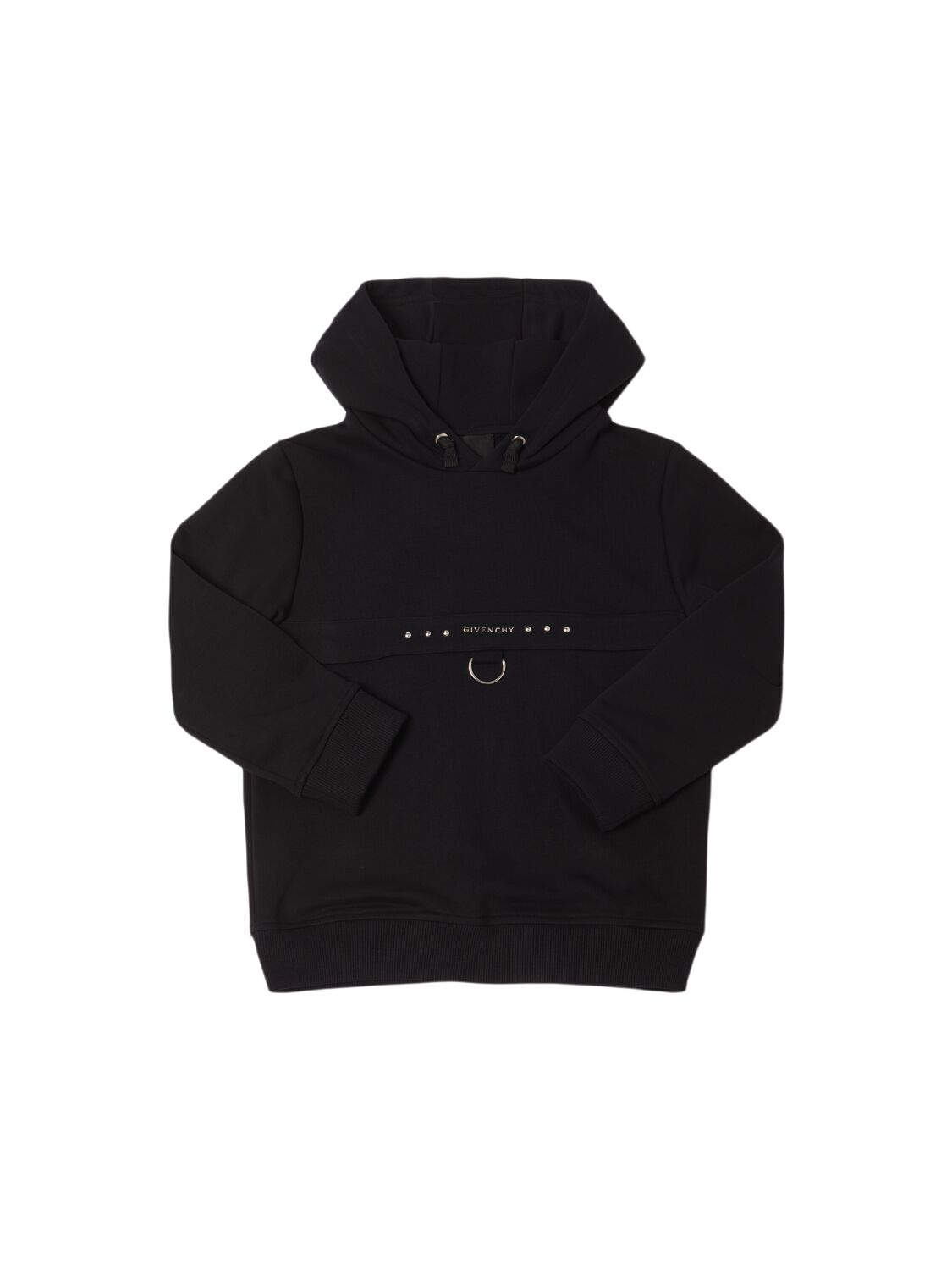 Givenchy Cotton Blend Hooded Sweatshirt In Black