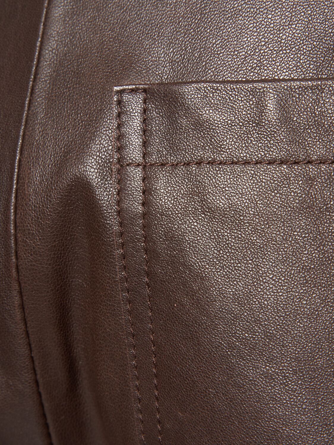 Shop Weekend Max Mara Biella Leather Shorts In Brown