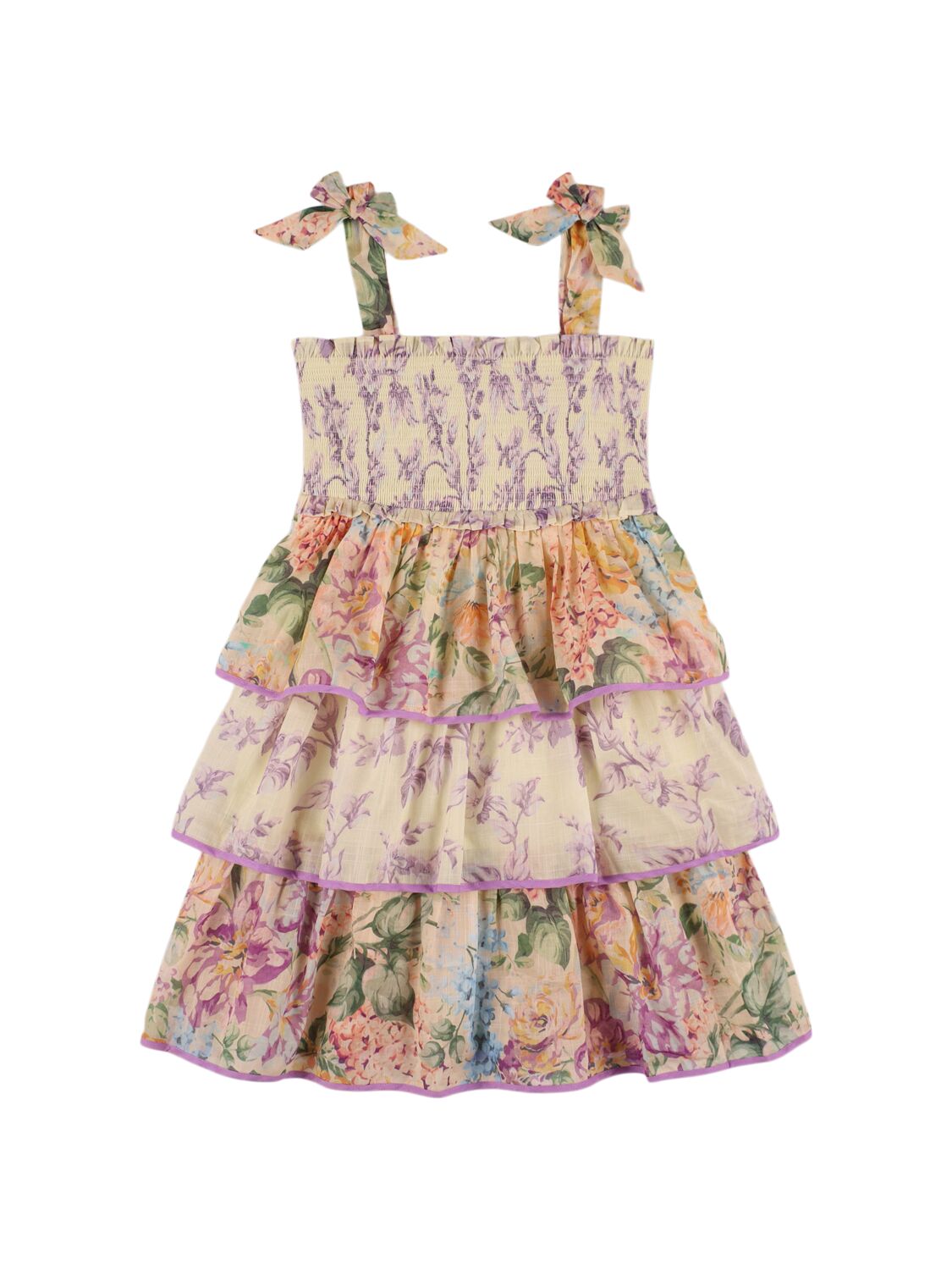 Zimmermann Floral Print Cotton Muslin Dress In Multicolor