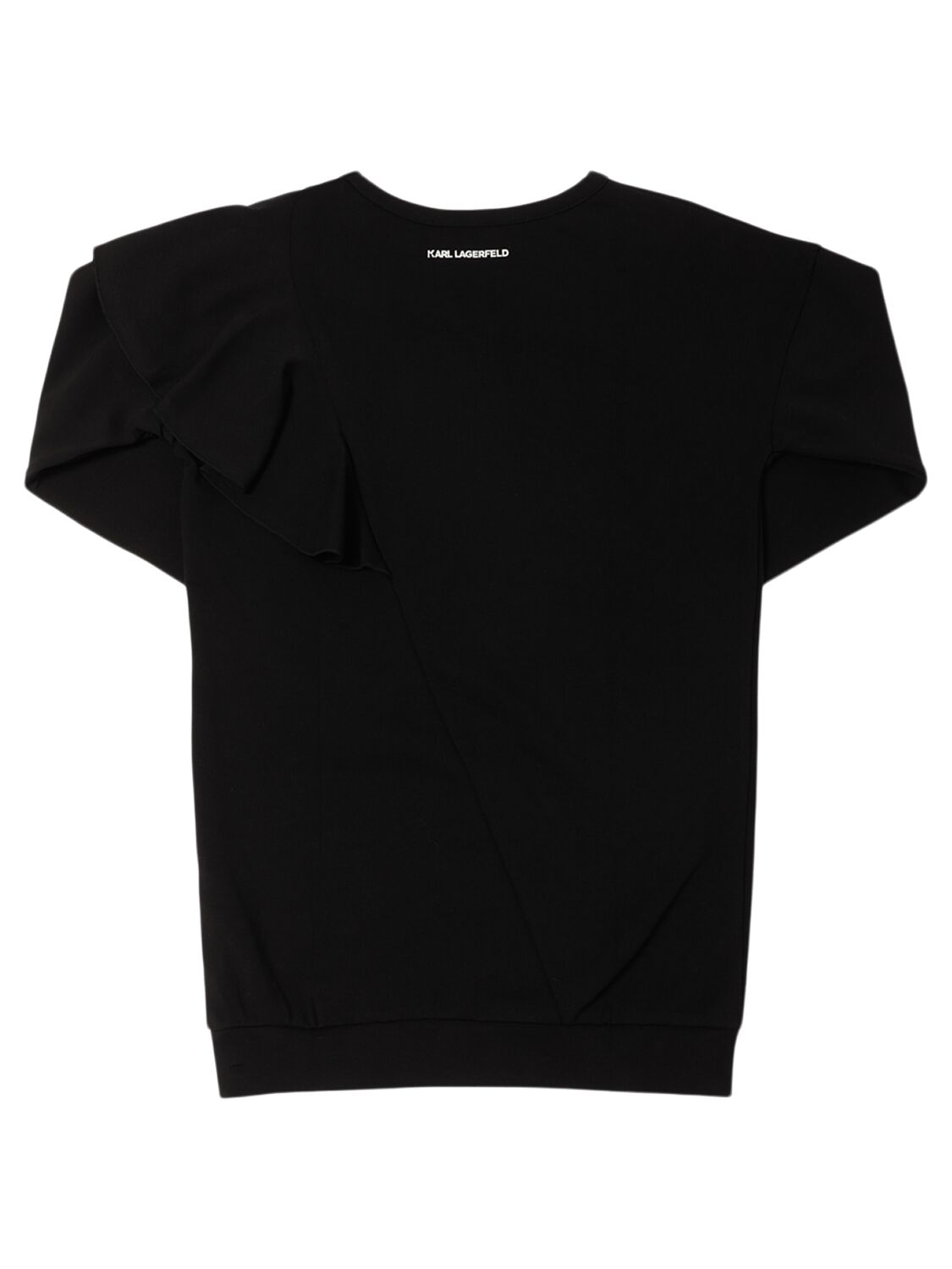 Karl Lagerfeld Printed Cotton Jersey Dress In Black