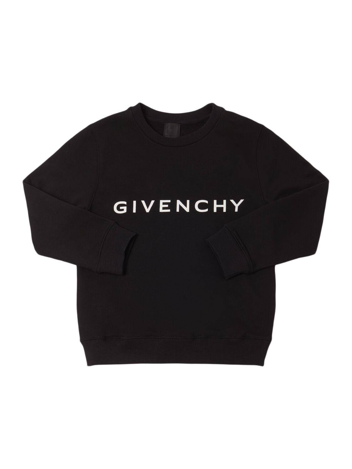 Givenchy Printed Cotton Blend Crewneck Sweatshirt In Black