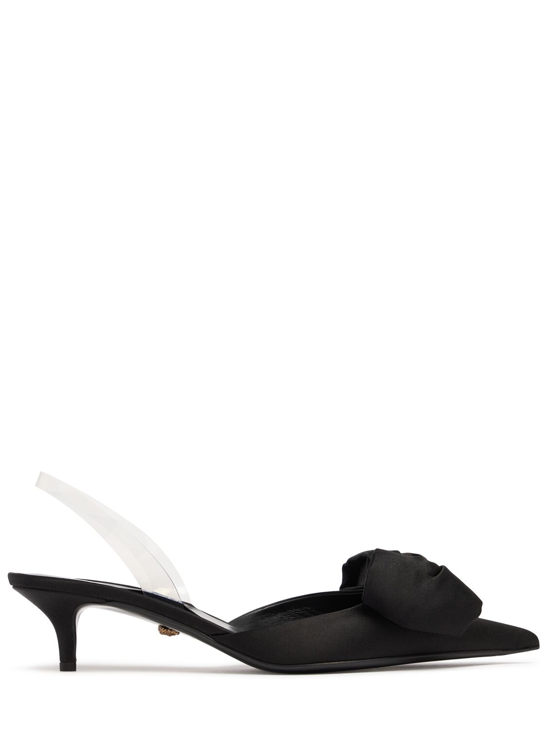 Versace 45mm Satin Heels In Black