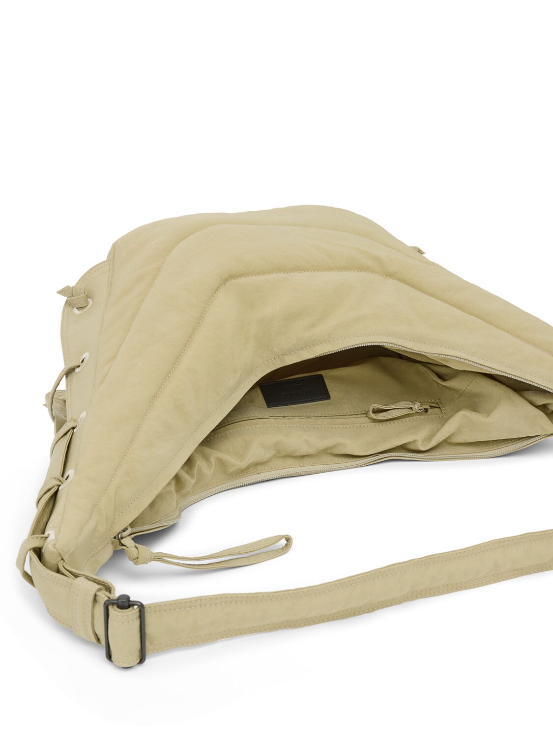 Shop Lemaire Medium Soft Game Nylon Shoulder Bag In Dusty Sage