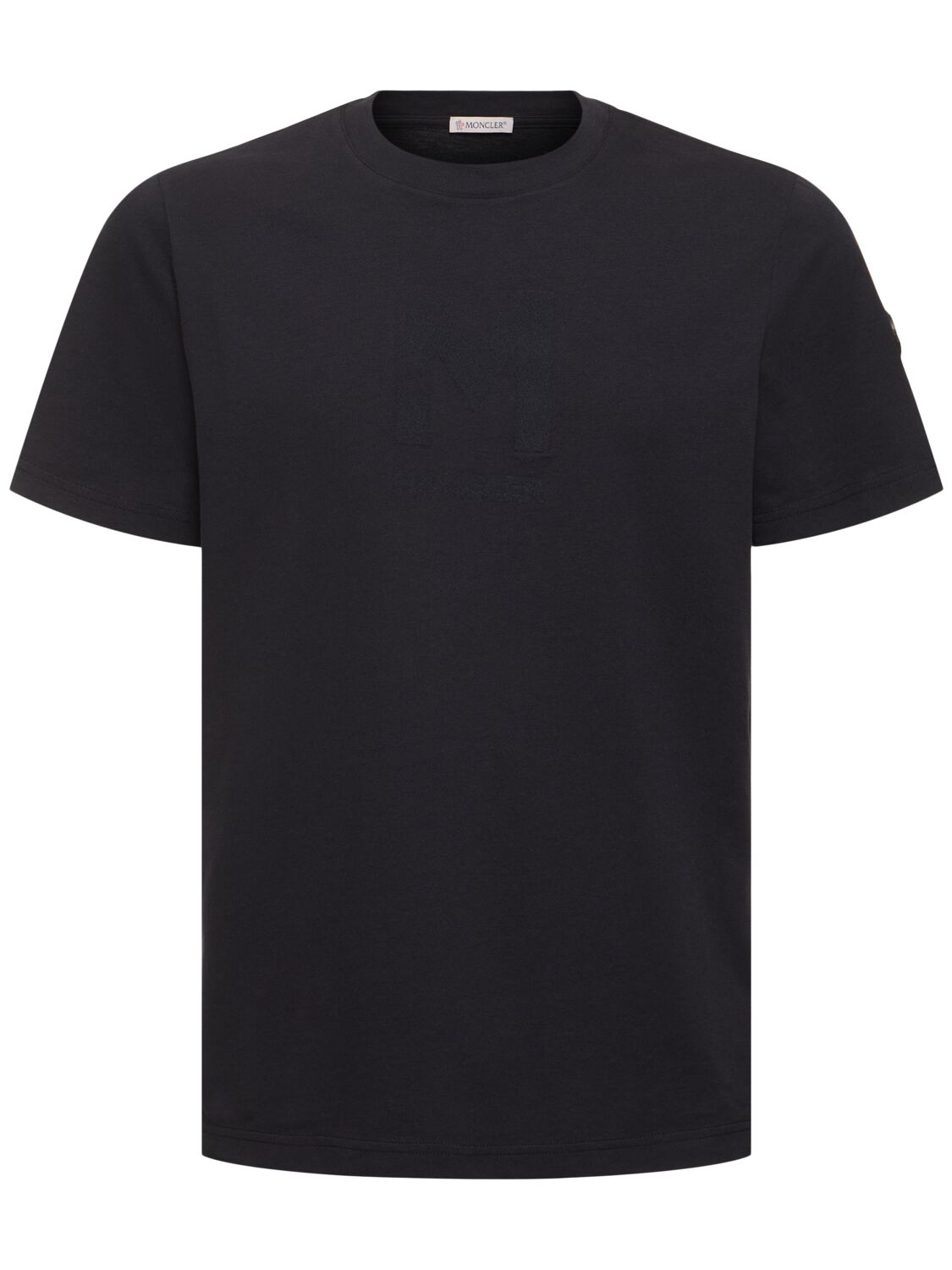 Moncler Logo Detail Cotton T-shirt In Midnight Blue