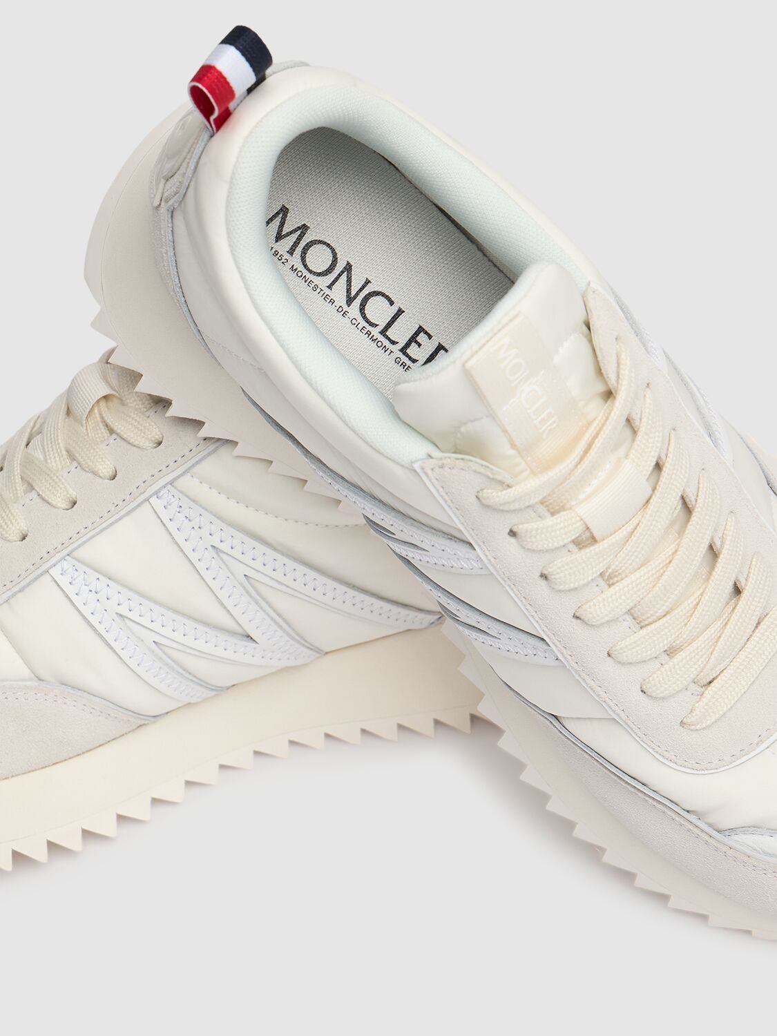 Shop Moncler Pacey Nylon Sneakers In Milk White